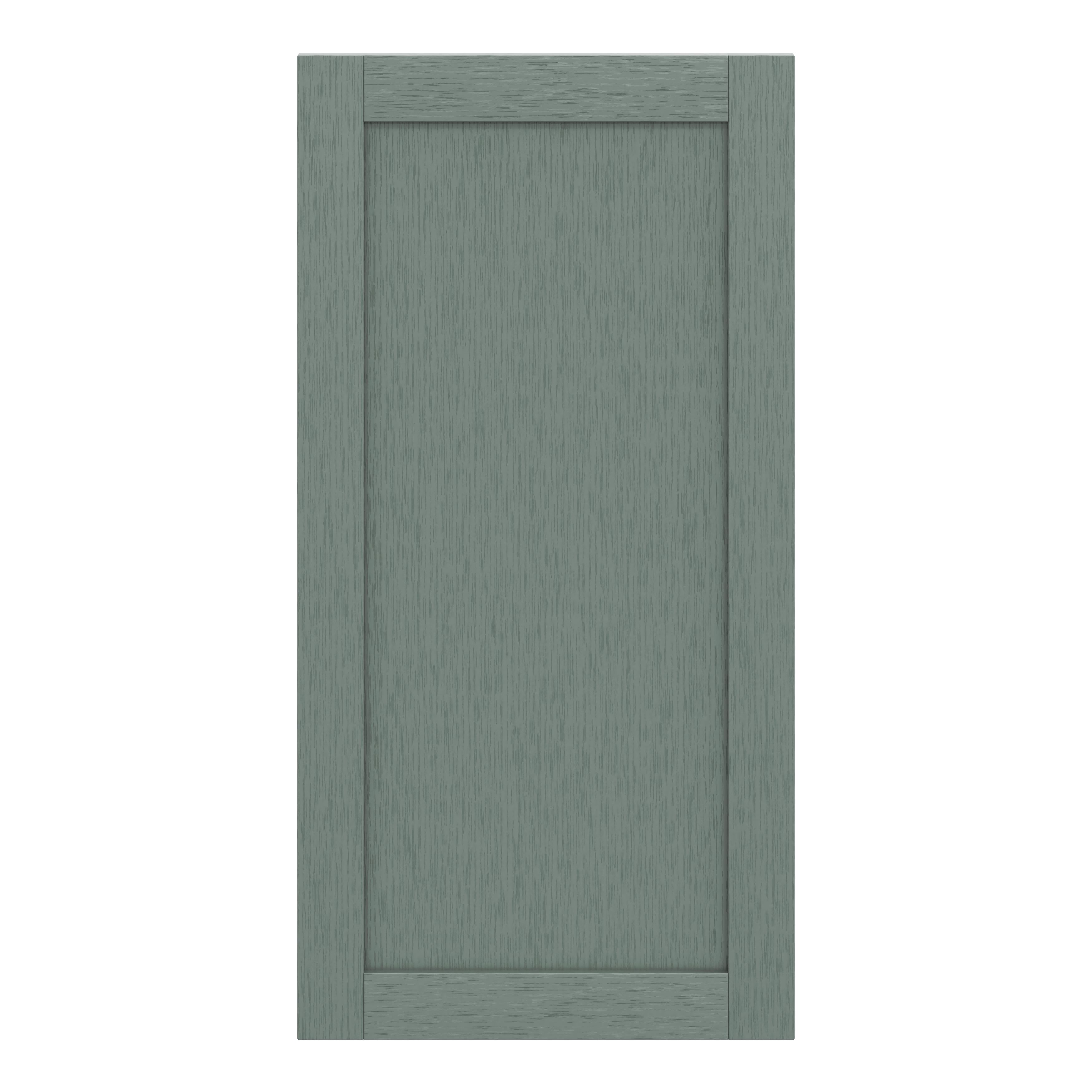GoodHome Alpinia Matt Green Painted Wood Effect Shaker Tall larder Cabinet door (W)600mm (H)1181mm (T)18mm