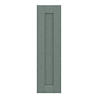 GoodHome Alpinia Matt Green Painted Wood Effect Shaker Tall wall Cabinet door (W)250mm (H)895mm (T)18mm