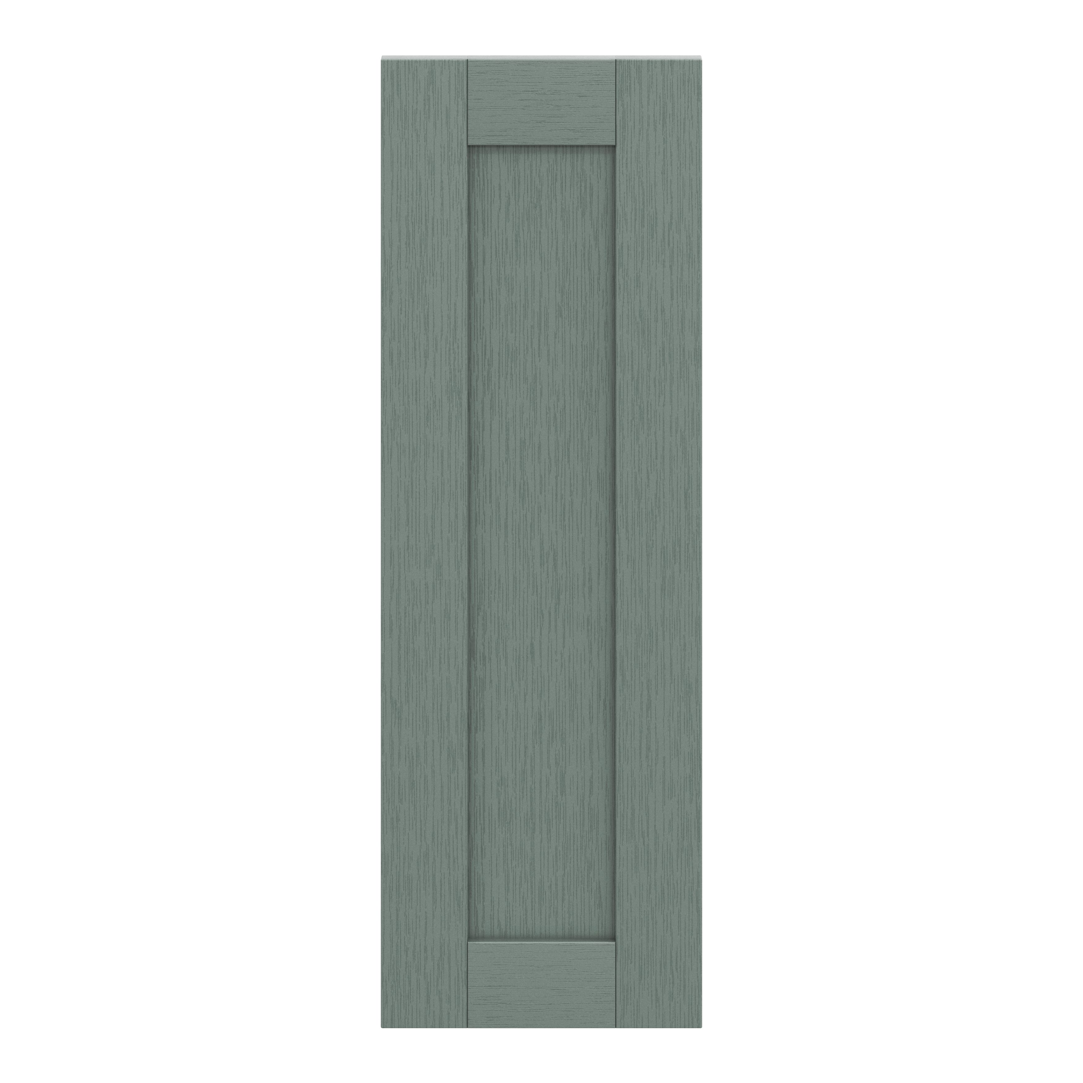 GoodHome Alpinia Matt Green Painted Wood Effect Shaker Tall wall Cabinet door (W)300mm (H)895mm (T)18mm