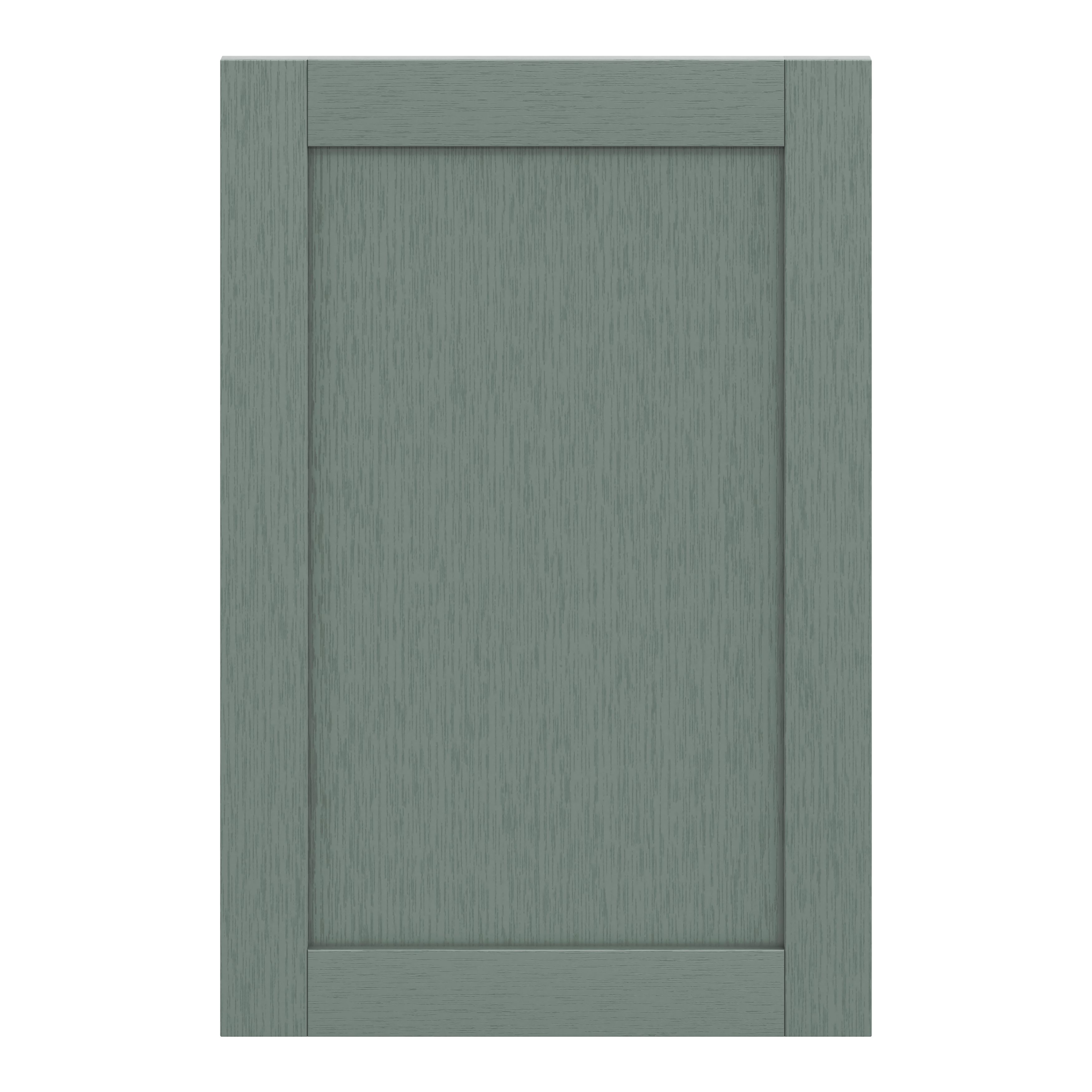 GoodHome Alpinia Matt Green Painted Wood Effect Shaker Tall wall Cabinet door (W)600mm (H)895mm (T)18mm