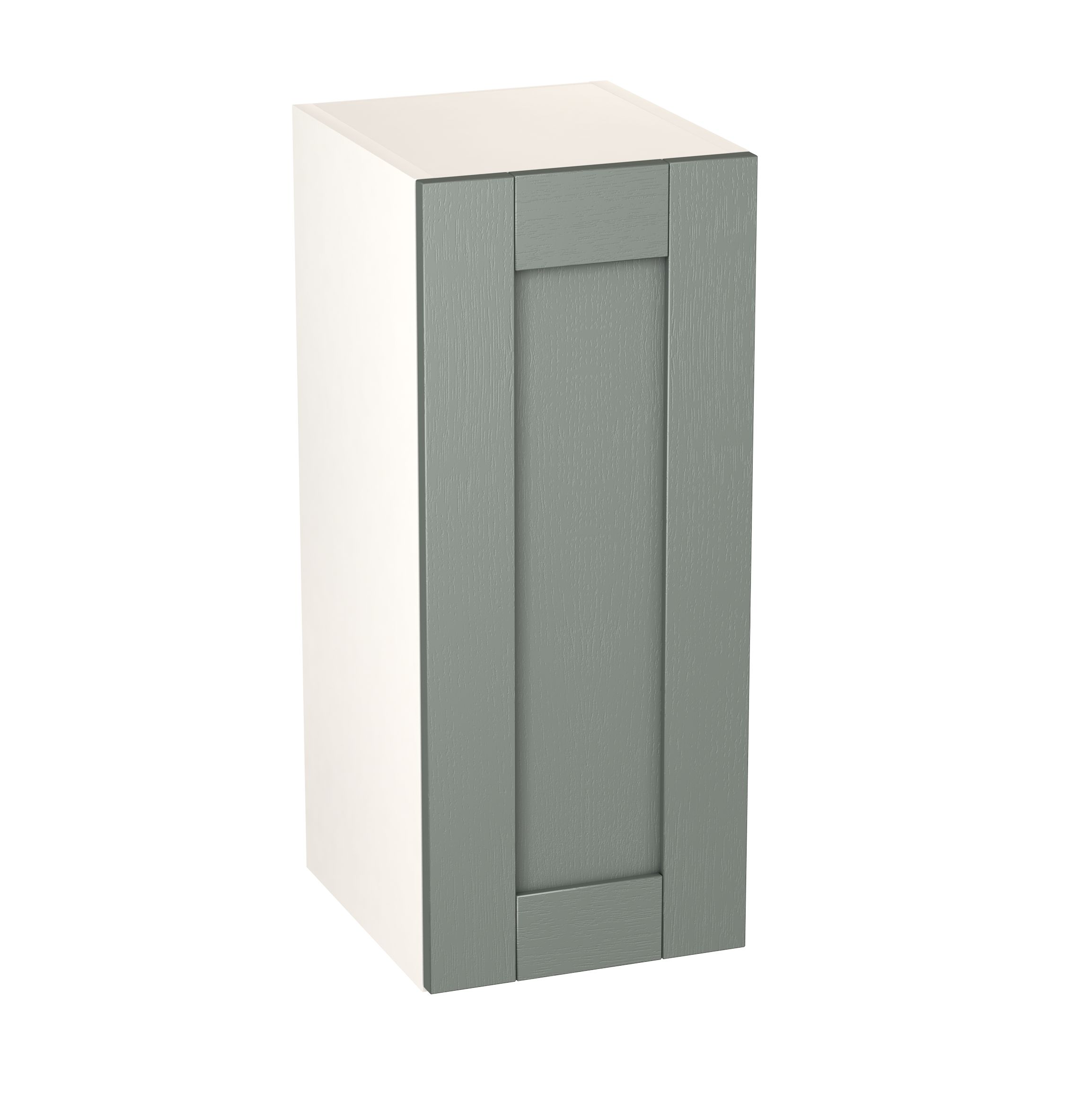 GoodHome Alpinia Matt Green Painted Wood Effect Shaker Wall Kitchen