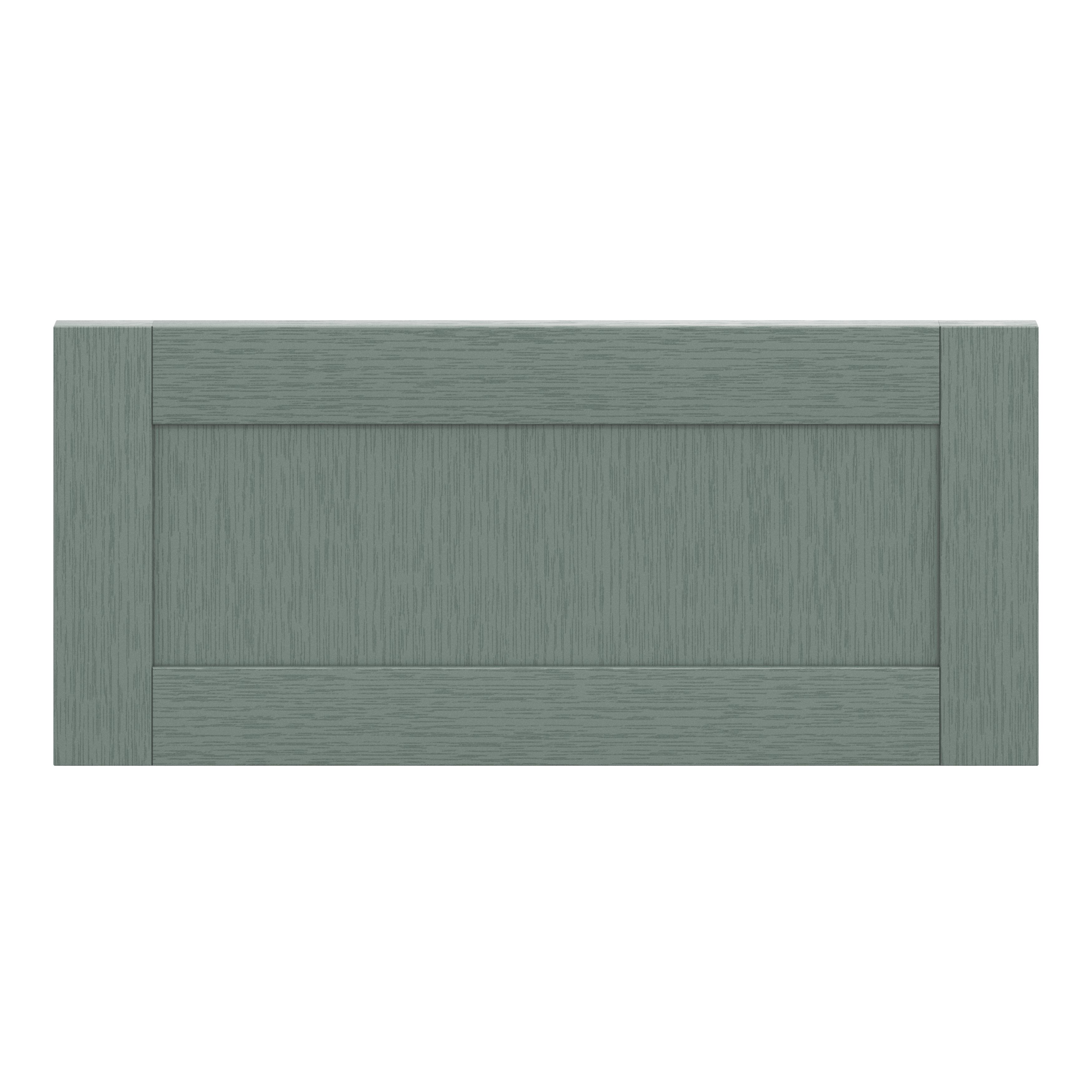 GoodHome Alpinia Matt green wood effect Drawer front, bridging door & bi fold door, (W)800mm (H)356mm (T)18mm