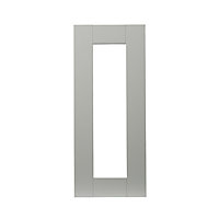 GoodHome Alpinia Matt grey painted wood effect shaker Glazed Cabinet door (W)300mm (H)715mm (T)18mm