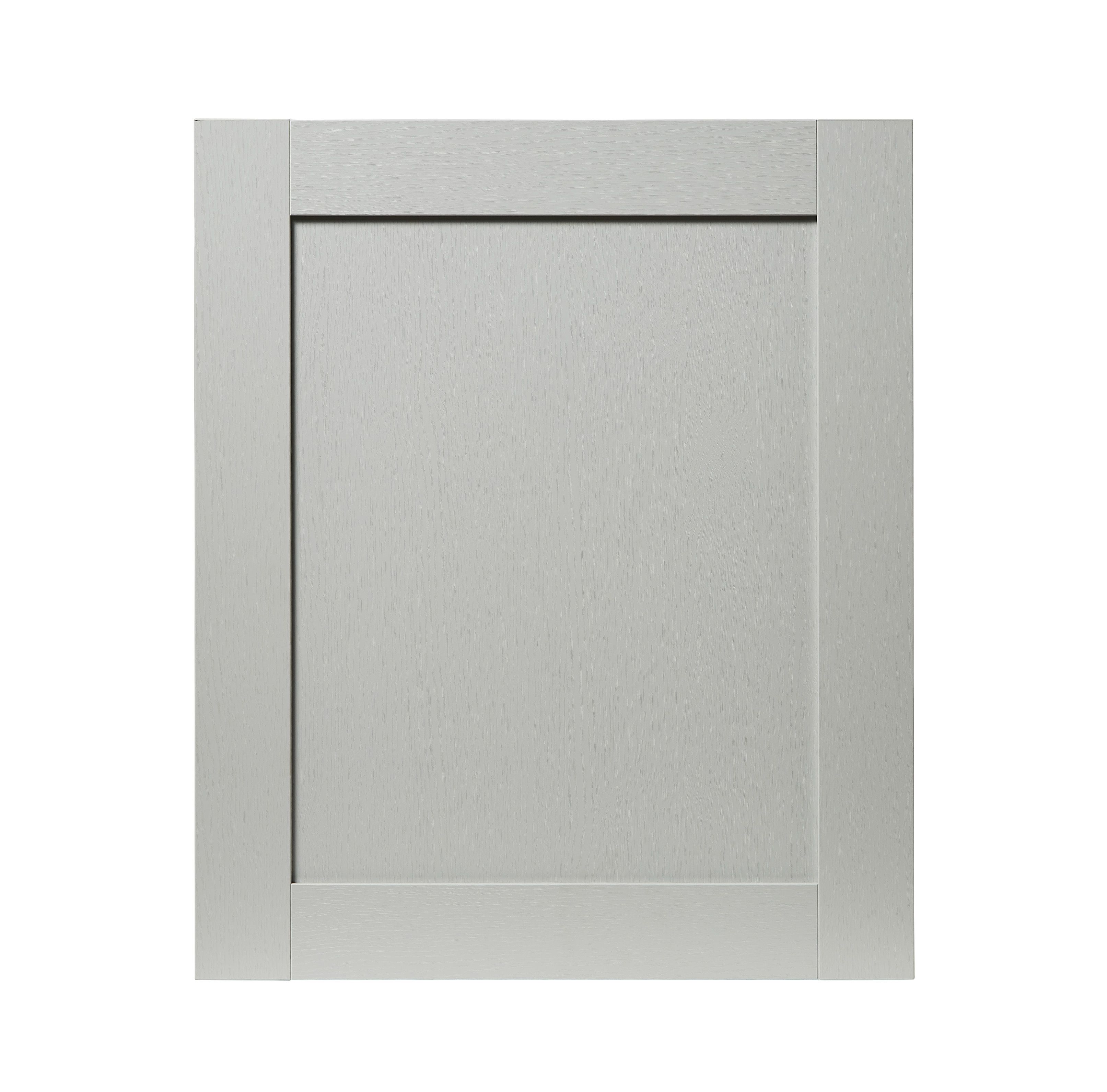 GoodHome Alpinia Matt grey painted wood effect shaker Highline Cabinet door (W)600mm (H)715mm (T)18mm