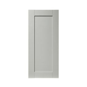 GoodHome Alpinia Matt grey painted wood effect shaker Matt grey wood effect Tall wall Cabinet door (W)400mm (H)895mm (T)18mm