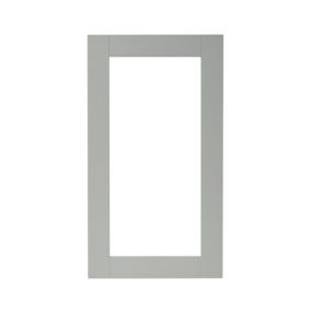 GoodHome Alpinia Matt grey painted wood effect shaker Tall glazed Cabinet door (W)500mm (H)895mm (T)18mm