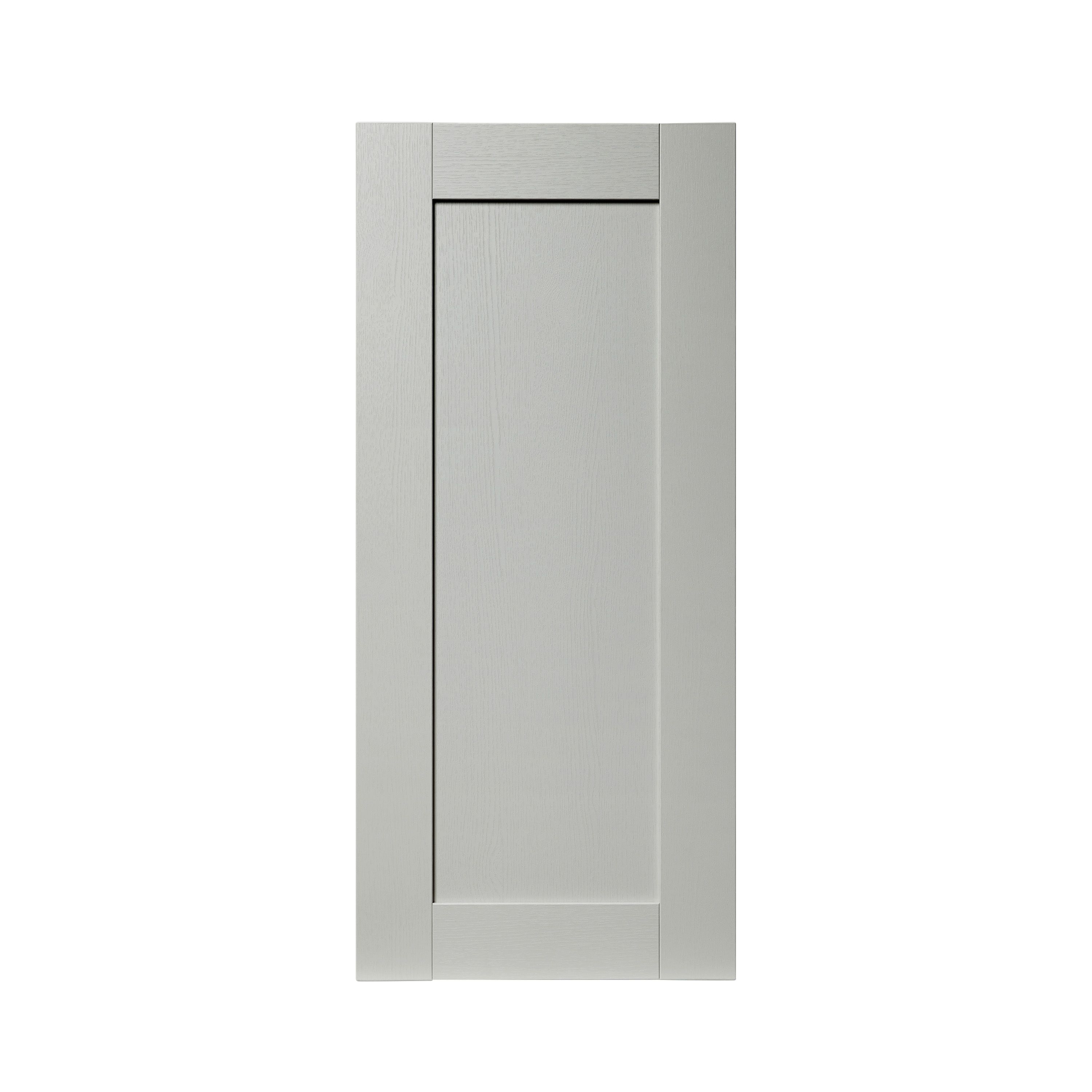 GoodHome Alpinia Matt grey painted wood effect shaker Tall wall Cabinet door (W)400mm (H)895mm (T)18mm