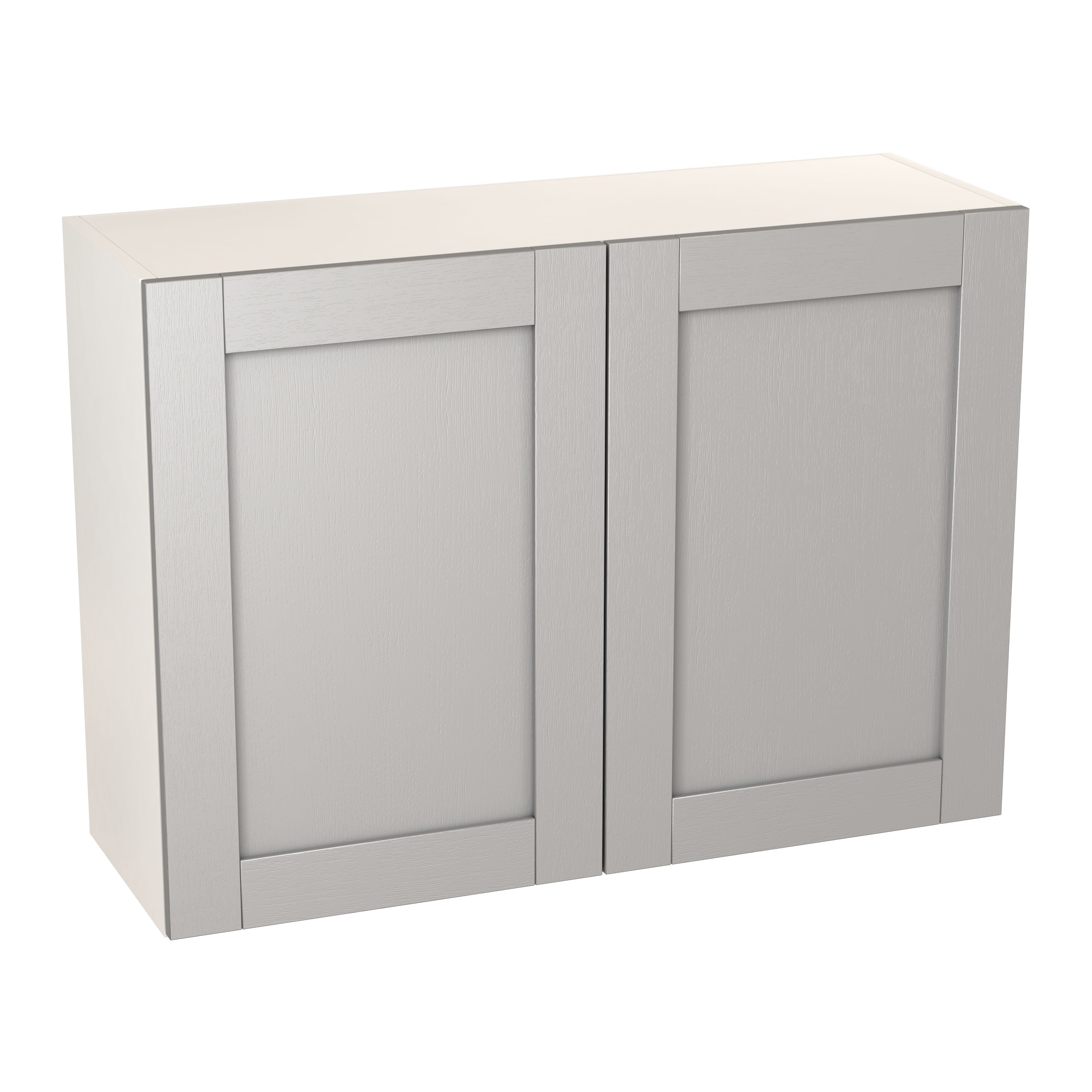 GoodHome Alpinia Matt grey painted wood effect shaker Wall Kitchen cabinet (W) 1000mm (H)720mm