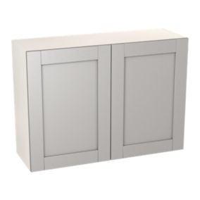 GoodHome Alpinia Matt grey painted wood effect shaker Wall Kitchen cabinet (W)1000mm (H)720mm