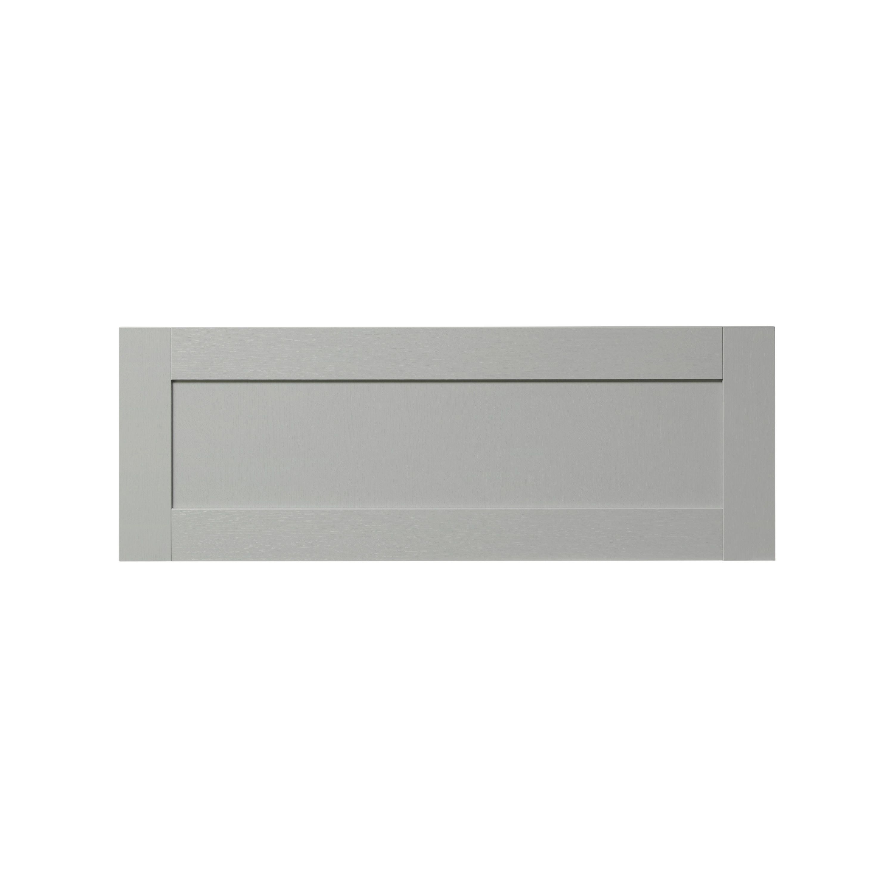GoodHome Alpinia Matt grey wood effect Shaker 2 drawer front, bridging door & bi-fold door 1000mm