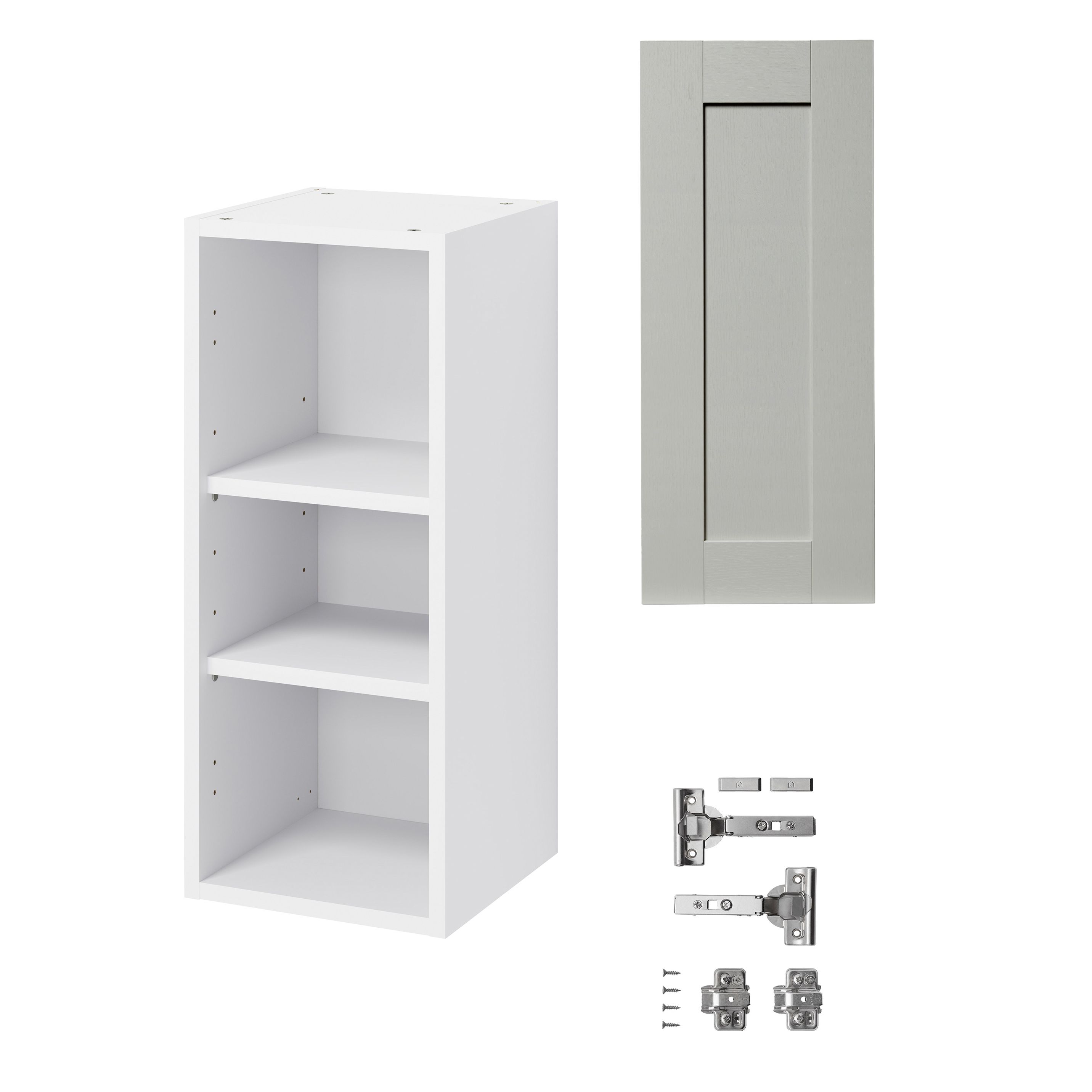 GoodHome Alpinia Matt grey wood effect Wall Kitchen cabinet (W) 300mm (H)720mm