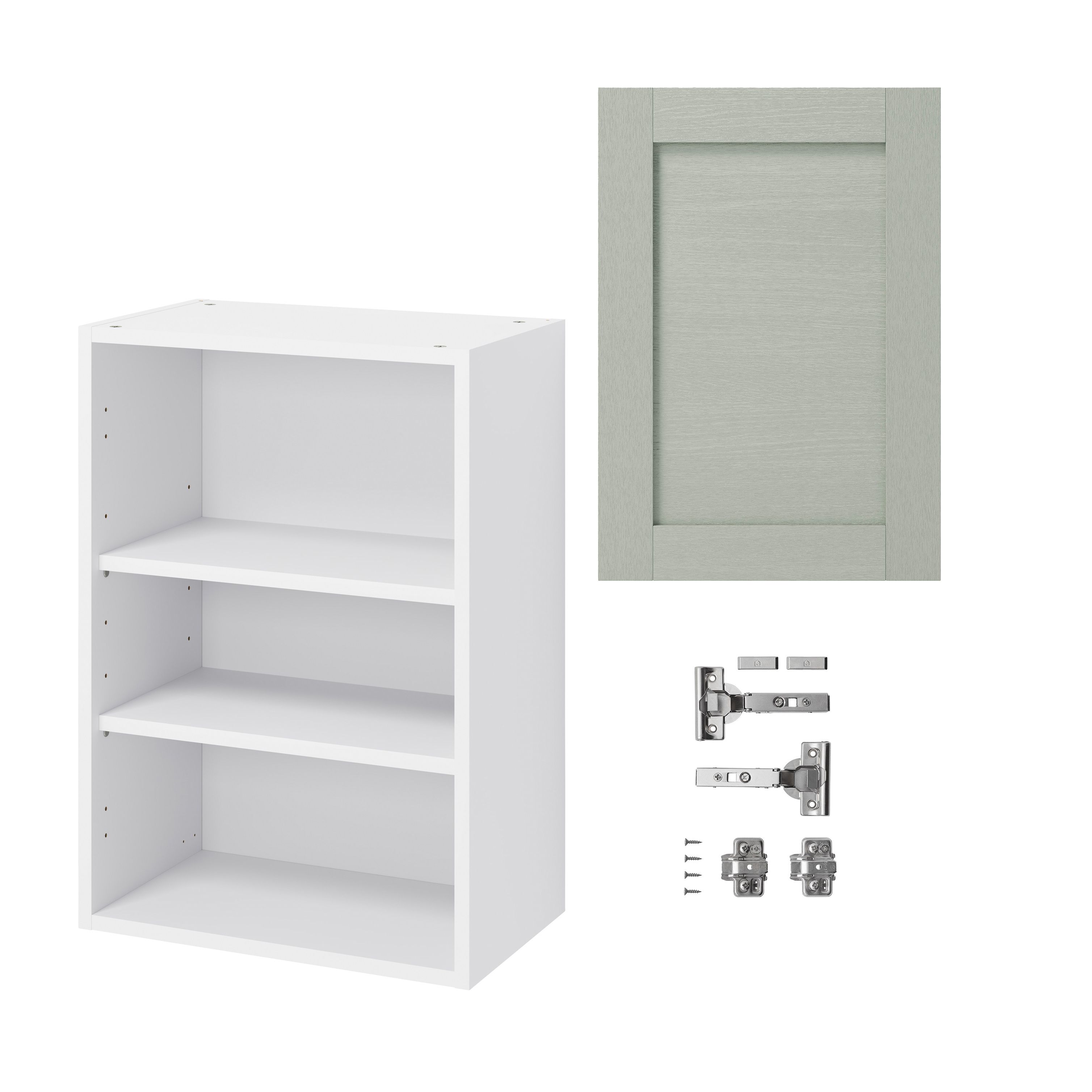 GoodHome Alpinia Matt grey wood effect Wall Kitchen cabinet (W) 500mm (H)720mm