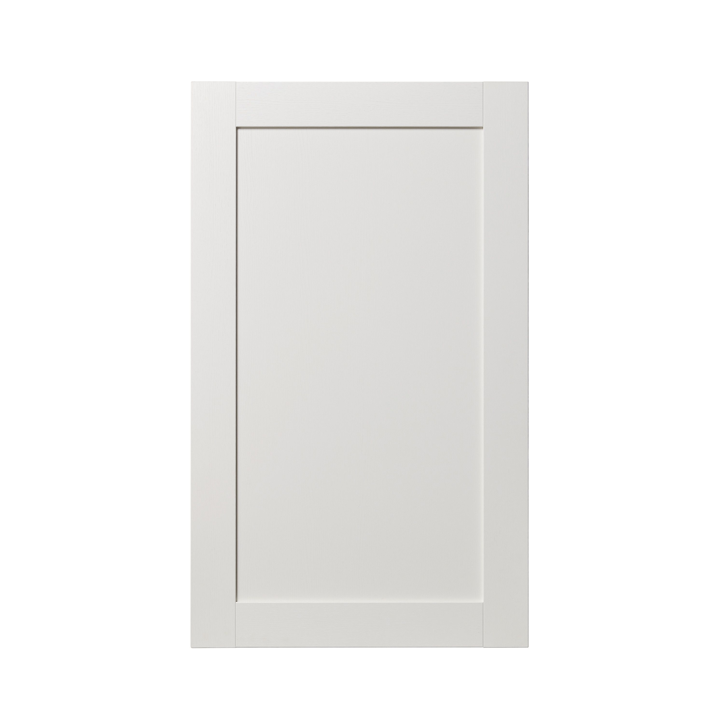 GoodHome Alpinia Matt ivory painted wood effect shaker 50:50 Larder Cabinet door (W)600mm (H)1001mm (T)18mm