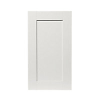 GoodHome Alpinia Matt ivory painted wood effect shaker Highline Cabinet door (W)400mm (H)715mm (T)18mm