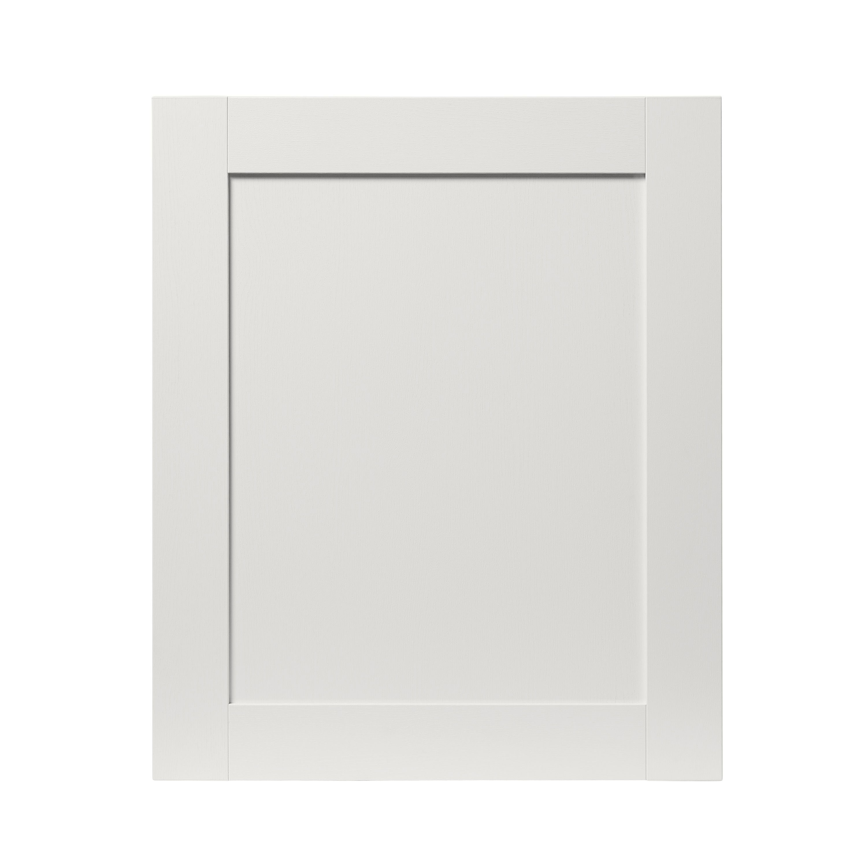 GoodHome Alpinia Matt ivory painted wood effect shaker Highline Cabinet door (W)600mm (H)715mm (T)18mm