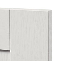 GoodHome Alpinia Matt ivory painted wood effect shaker Highline Cabinet door (W)600mm (H)715mm (T)18mm