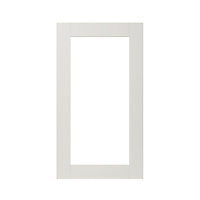 GoodHome Alpinia Matt ivory painted wood effect shaker Tall glazed Cabinet door (W)500mm (H)895mm (T)18mm