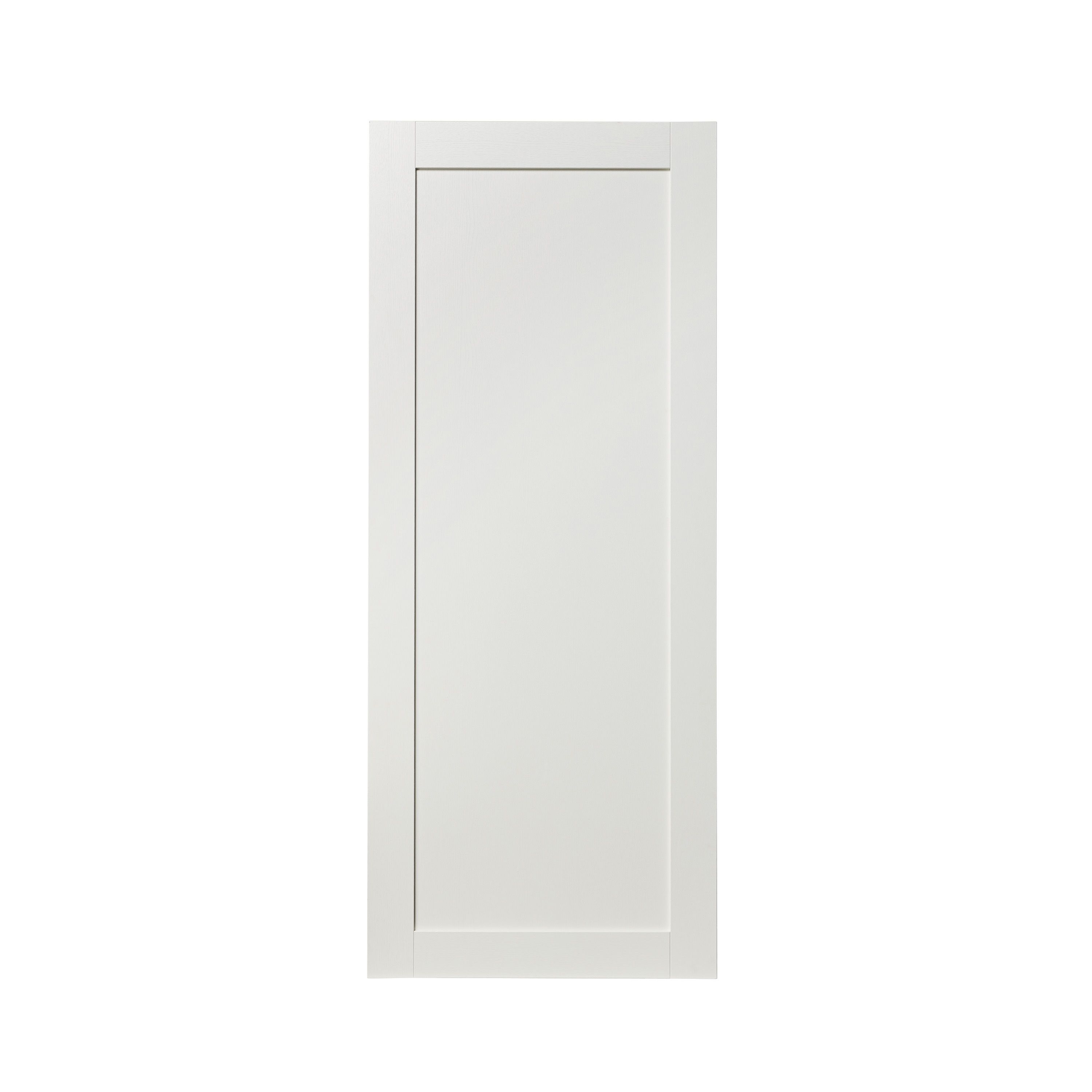 GoodHome Alpinia Matt ivory painted wood effect shaker Tall larder