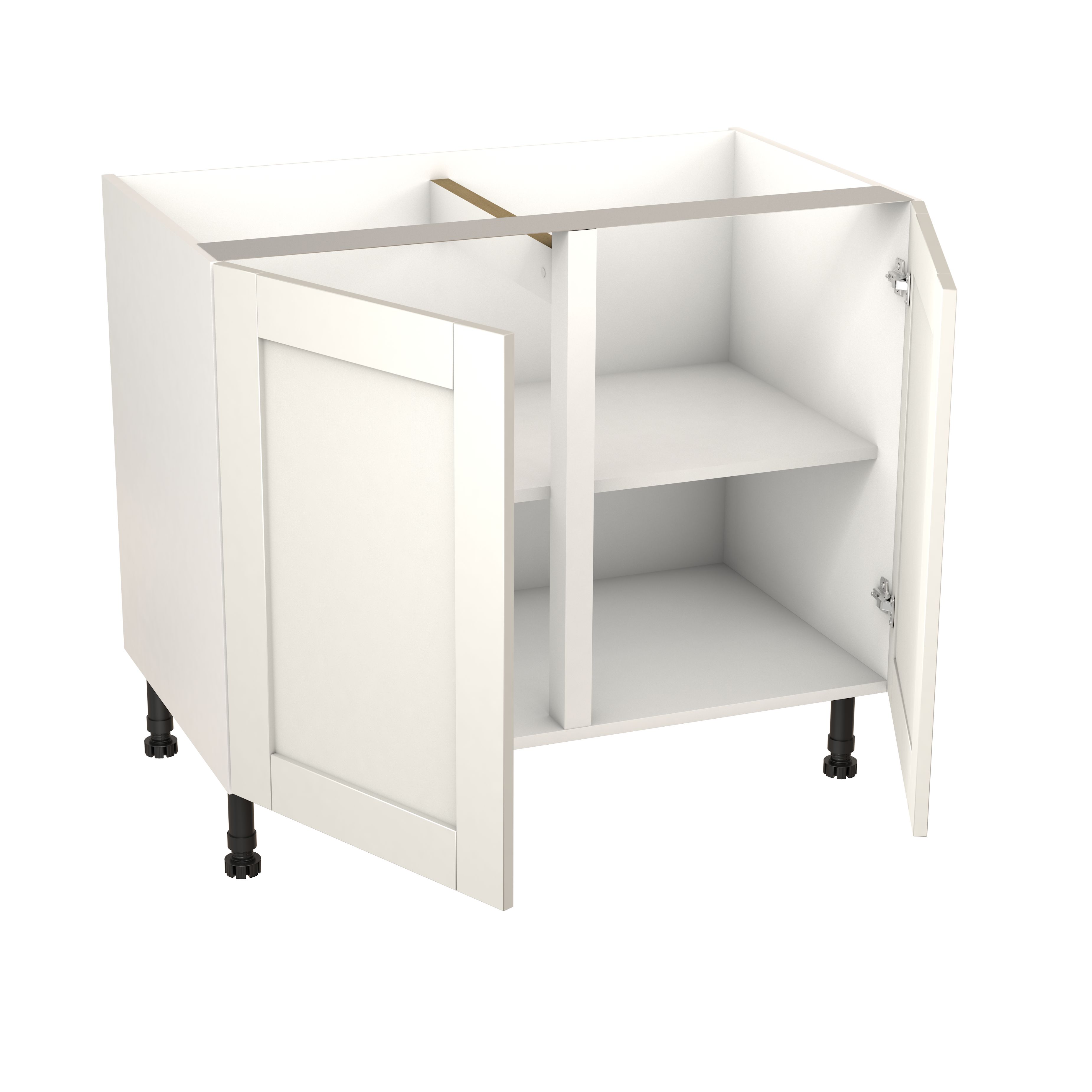 GoodHome Alpinia Matt ivory wood effect Base Kitchen cabinet (W) 1000mm (H)720mm