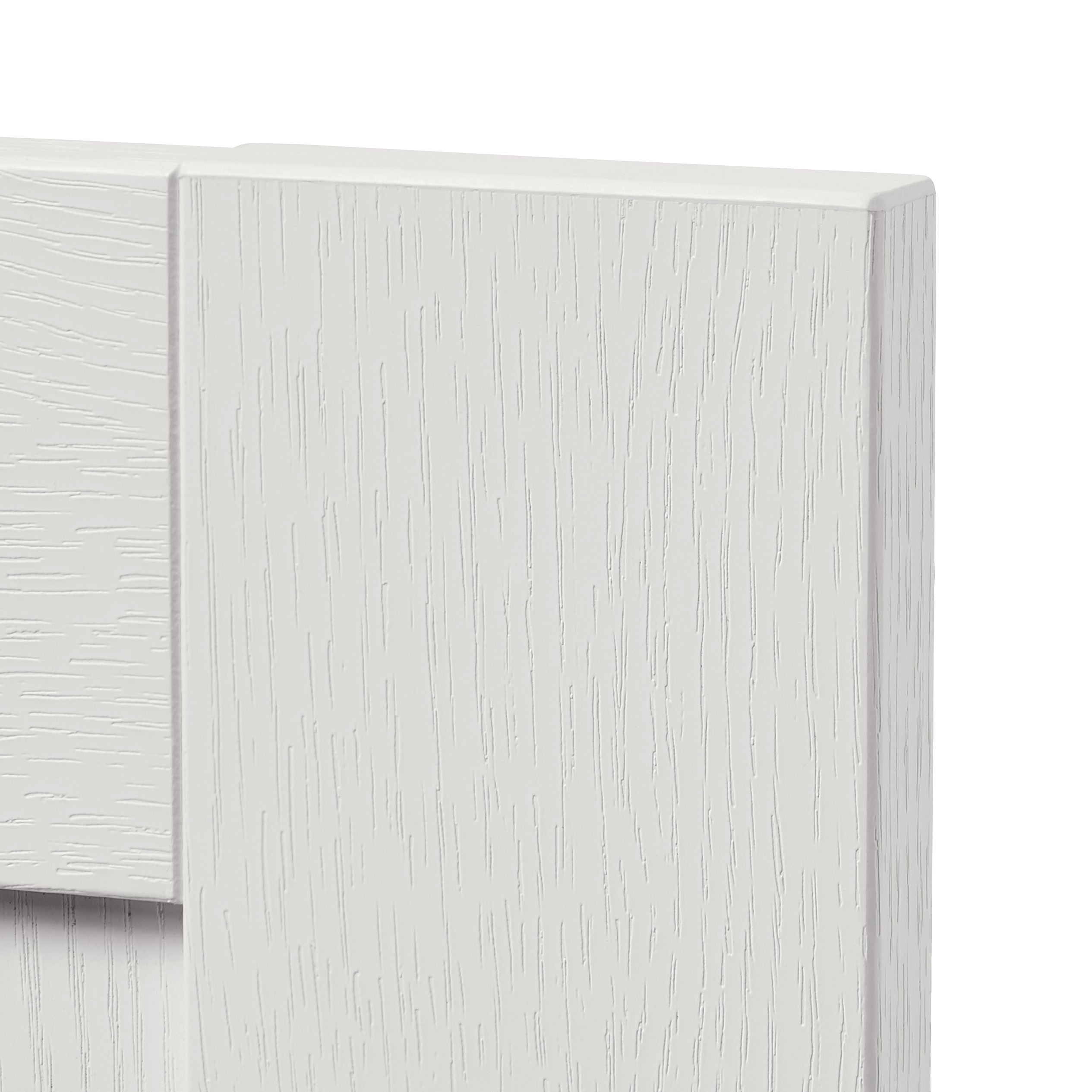 GoodHome Alpinia Matt ivory wood effect Shaker 2 drawer front, bridging door & bi-fold door 600mm