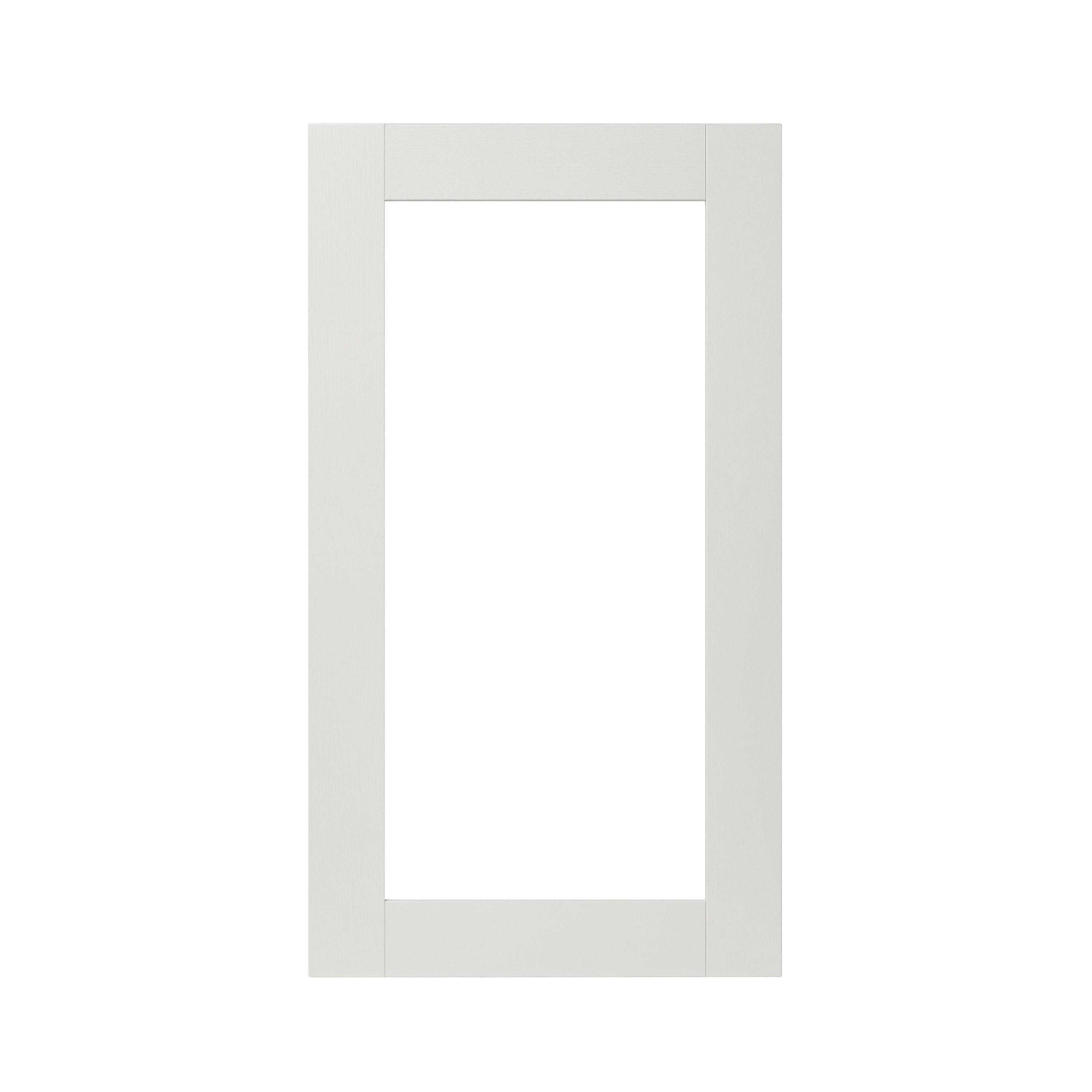 GoodHome Alpinia Matt ivory wood effect Shaker Glazed Tall glazed Cabinet door (W)500mm (H)895mm (T)18mm