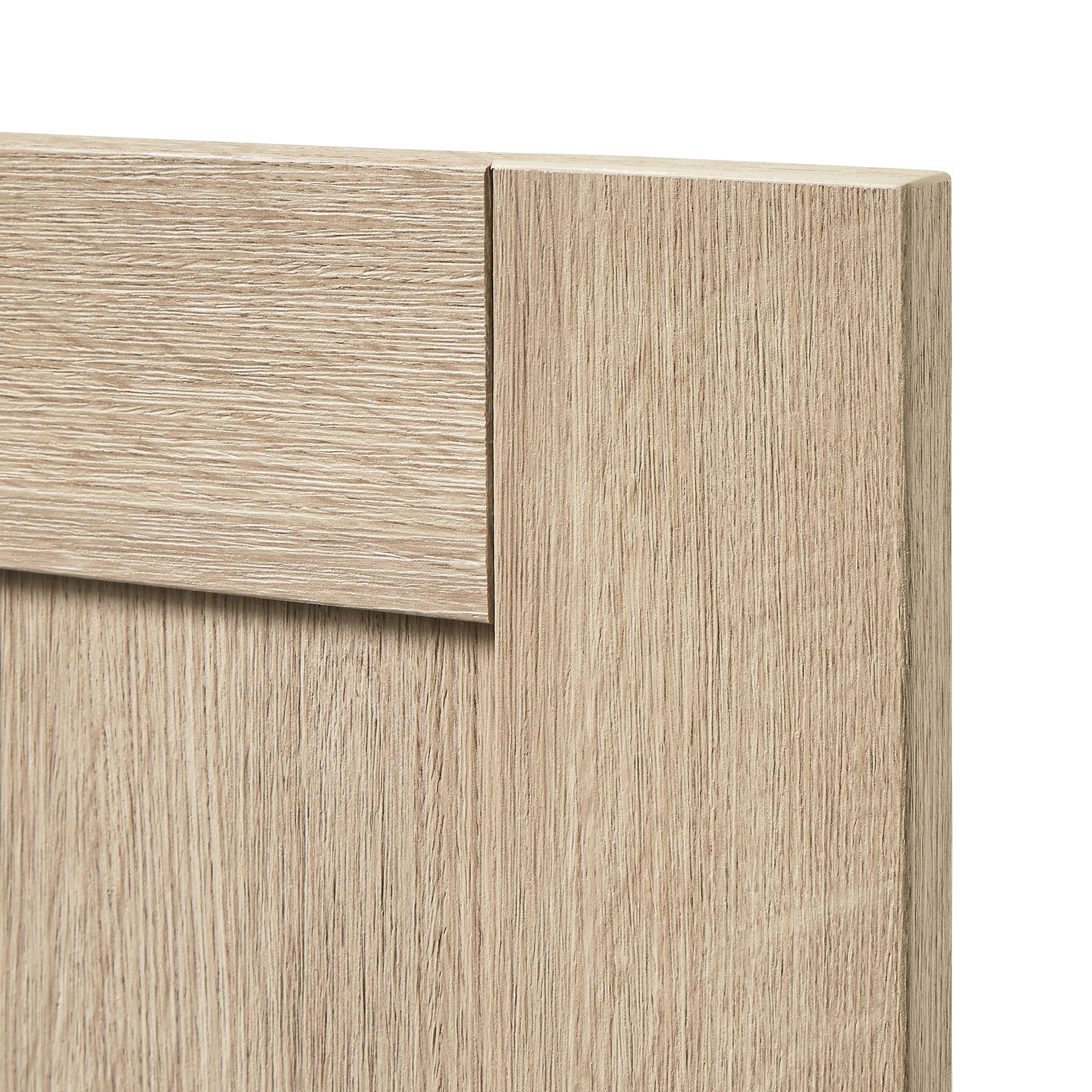 GoodHome Alpinia Matt light oak effect Shaker 2 drawer front, bridging door & bi-fold door 1000mm