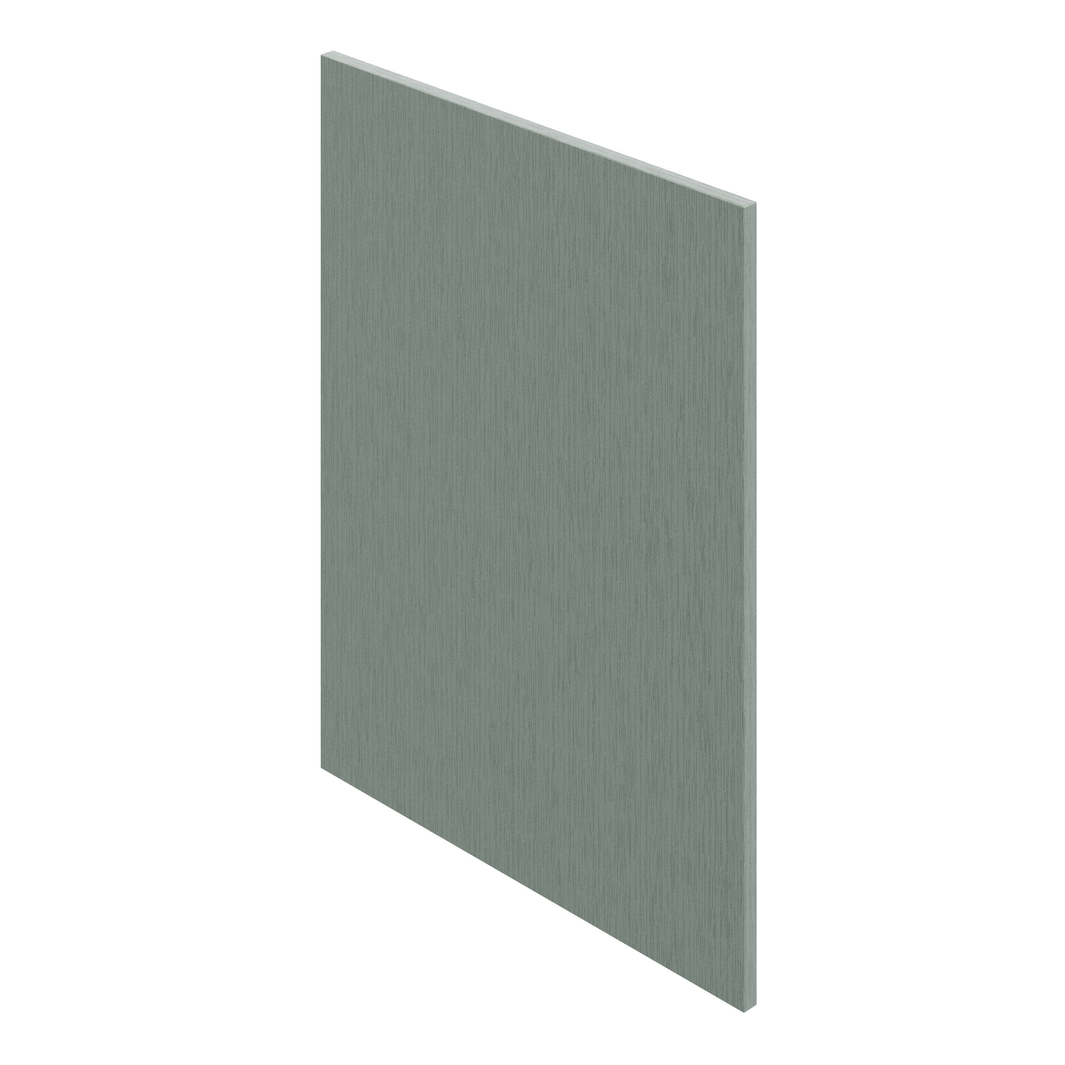 GoodHome Alpinia Matt reed green wood effect RH Standard Base Drawer end panel (H)720mm (W)570mm
