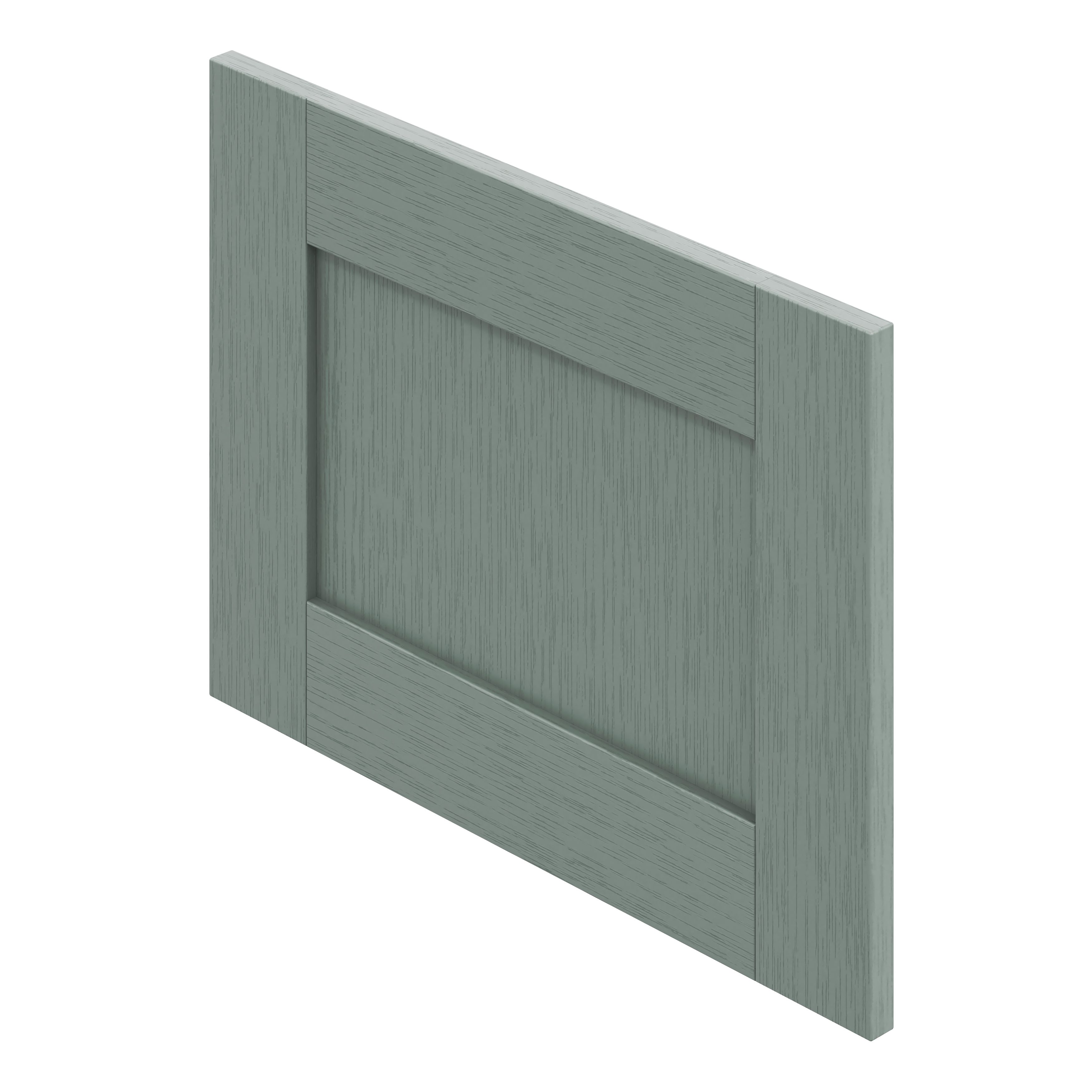 GoodHome Alpinia Matt reed green wood effect Shaker 2 drawer front, bridging door & bi-fold door 500mm