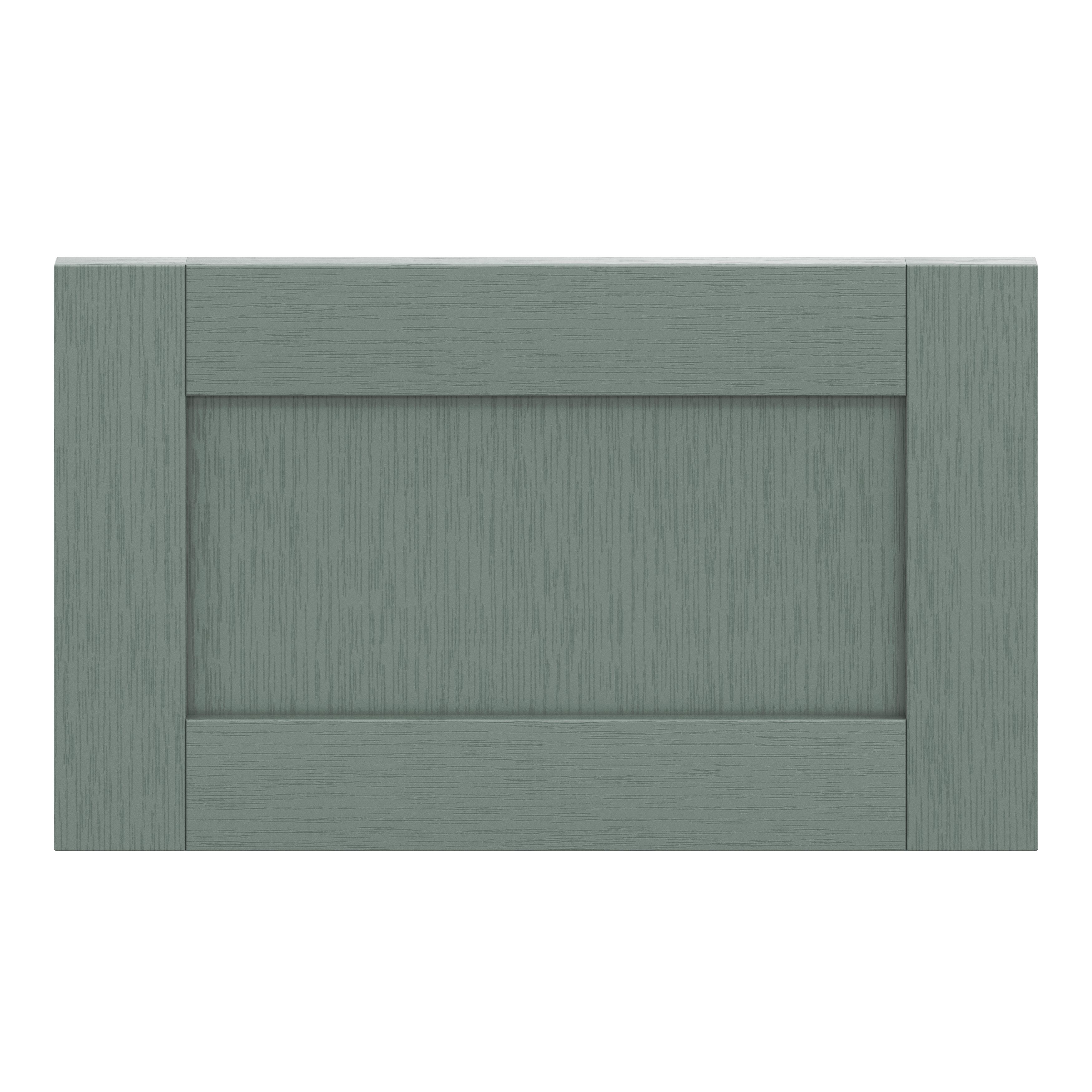 GoodHome Alpinia Matt reed green wood effect Shaker 2 drawer front, bridging door & bi-fold door 600mm