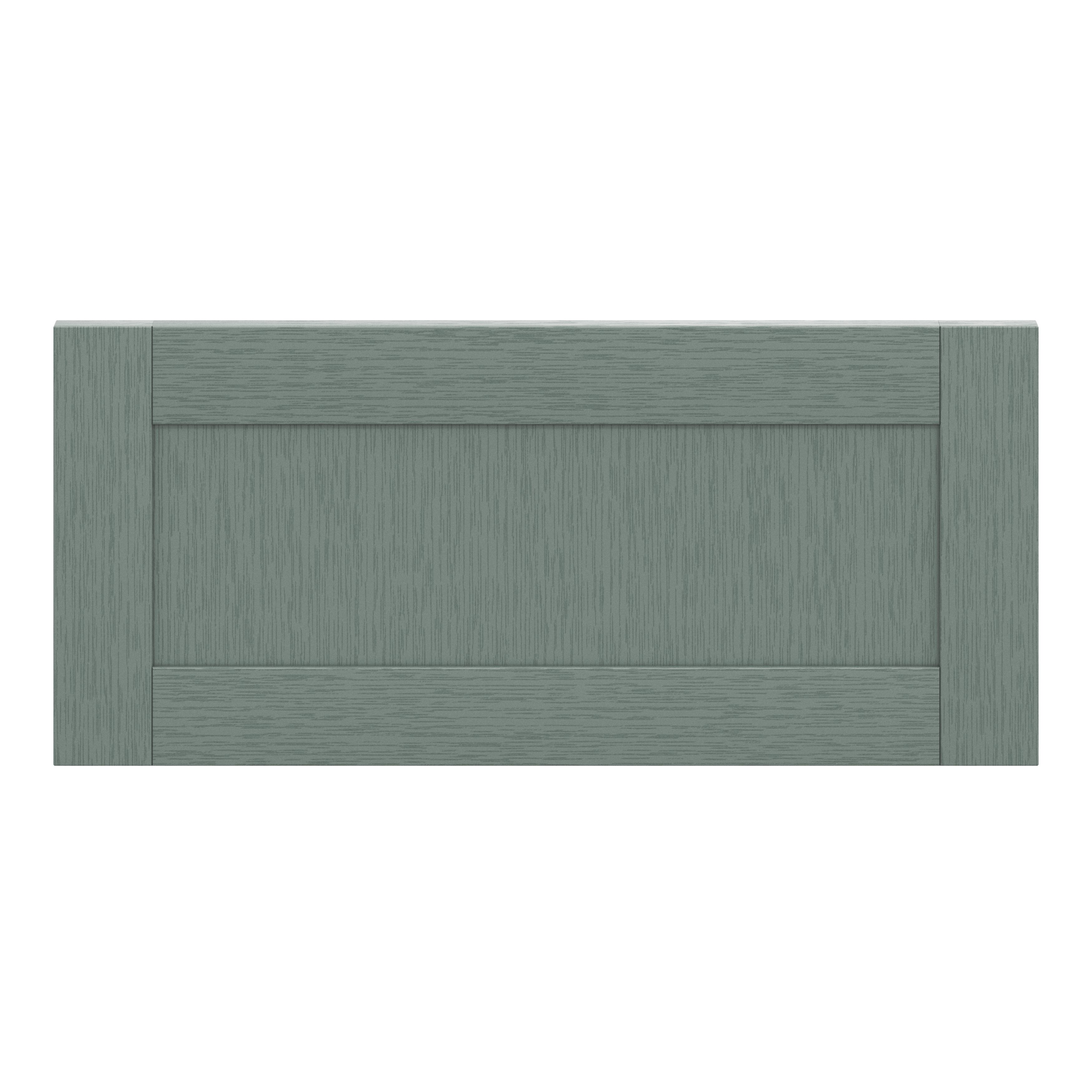 GoodHome Alpinia Matt reed green wood effect Shaker 2 drawer front, bridging door & bi-fold door 800mm