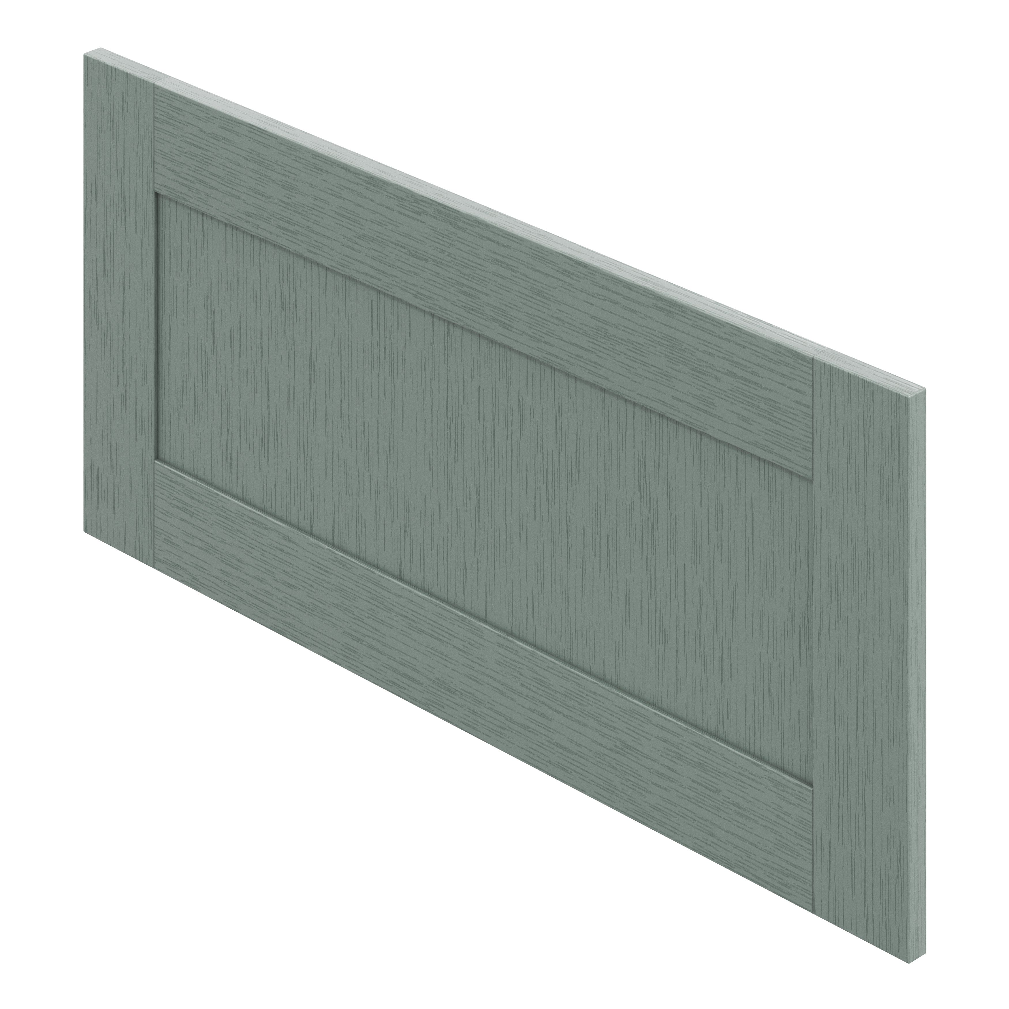 GoodHome Alpinia Matt reed green wood effect Shaker 2 drawer front, bridging door & bi-fold door 800mm