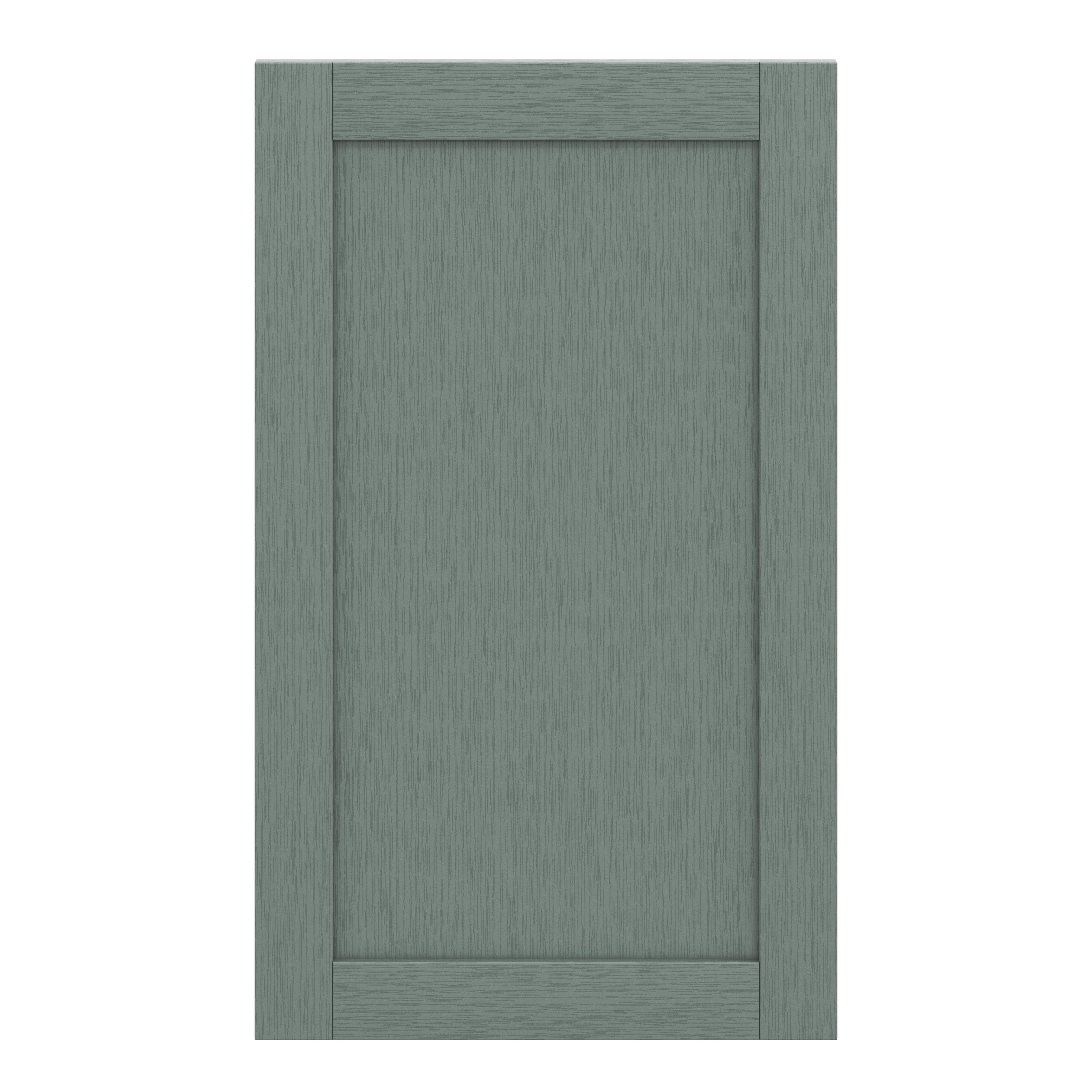 GoodHome Alpinia Matt reed green wood effect Shaker 50:50 Larder Cabinet door (W)600mm (H)1001mm (T)18mm