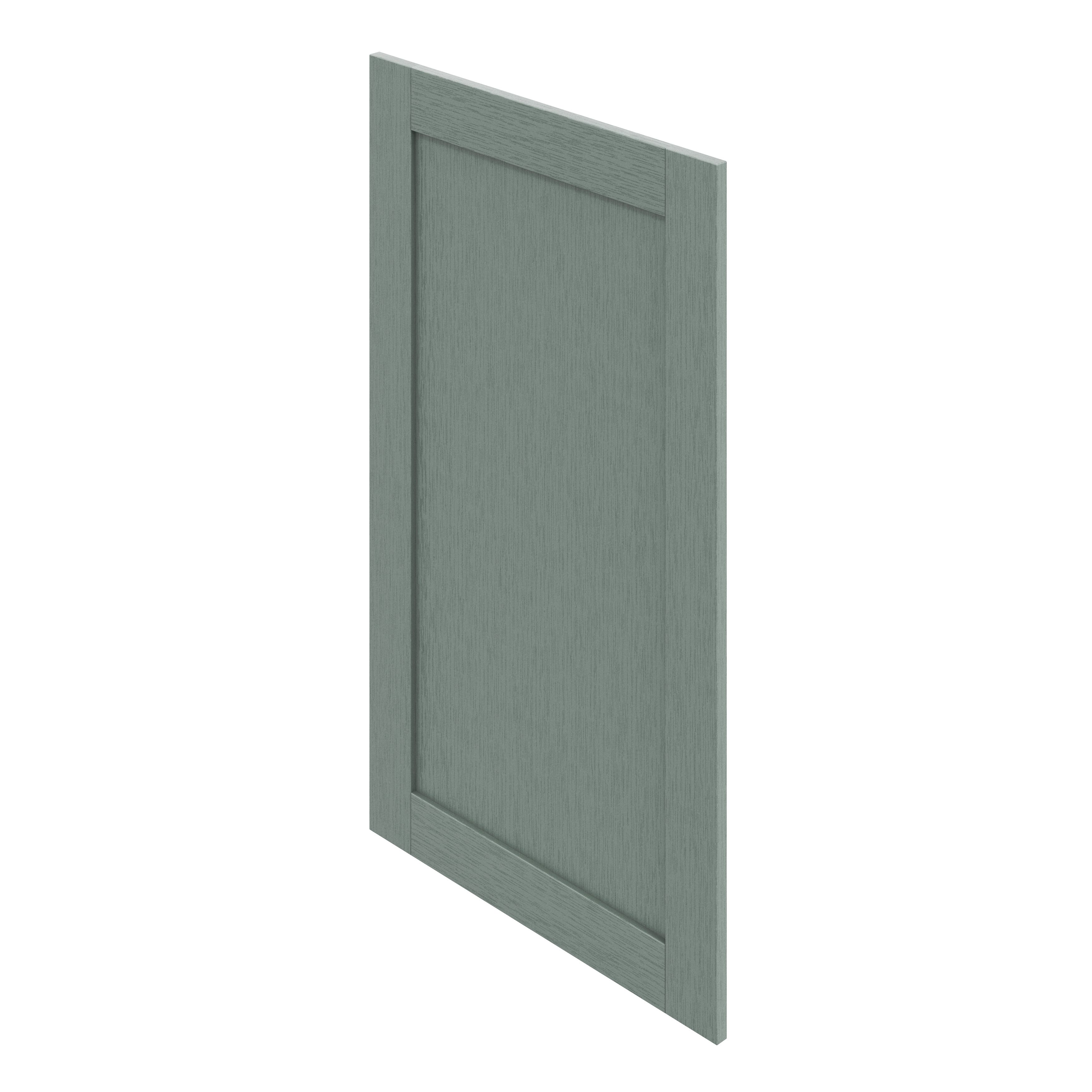 GoodHome Alpinia Matt reed green wood effect Shaker 50:50 Larder Cabinet door (W)600mm (H)1001mm (T)18mm