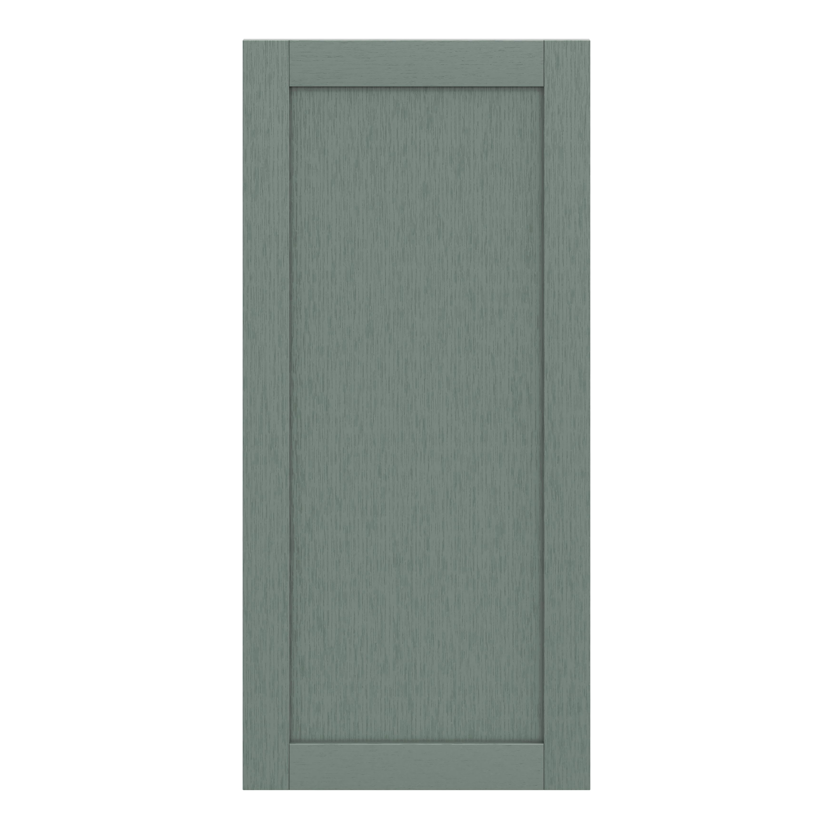 GoodHome Alpinia Matt reed green wood effect Shaker 70:30 Larder/fridge Cabinet door (W)600mm (H)1287mm (T)18mm