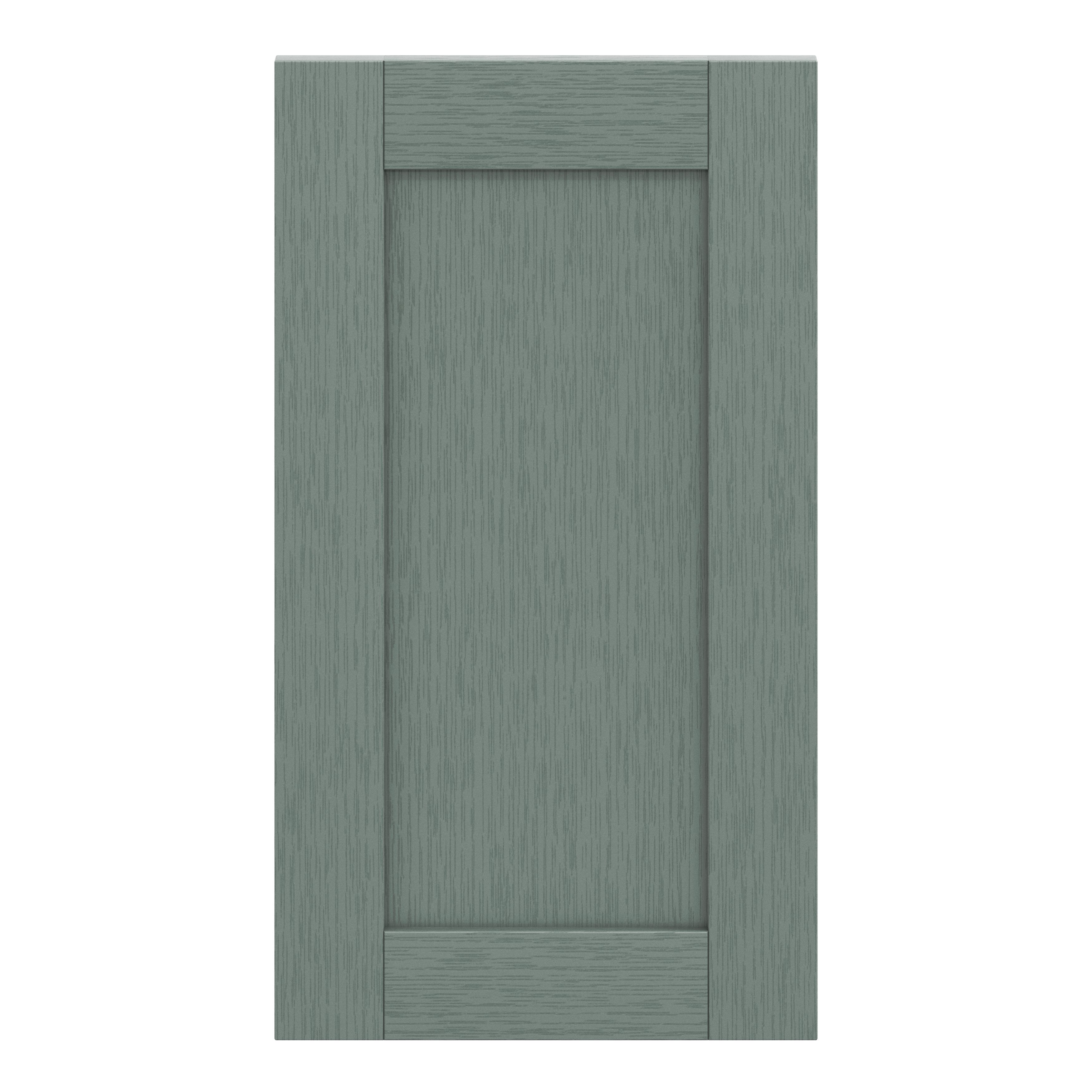 GoodHome Alpinia Matt reed green wood effect Shaker Highline Cabinet door (W)450mm (H)715mm (T)18mm