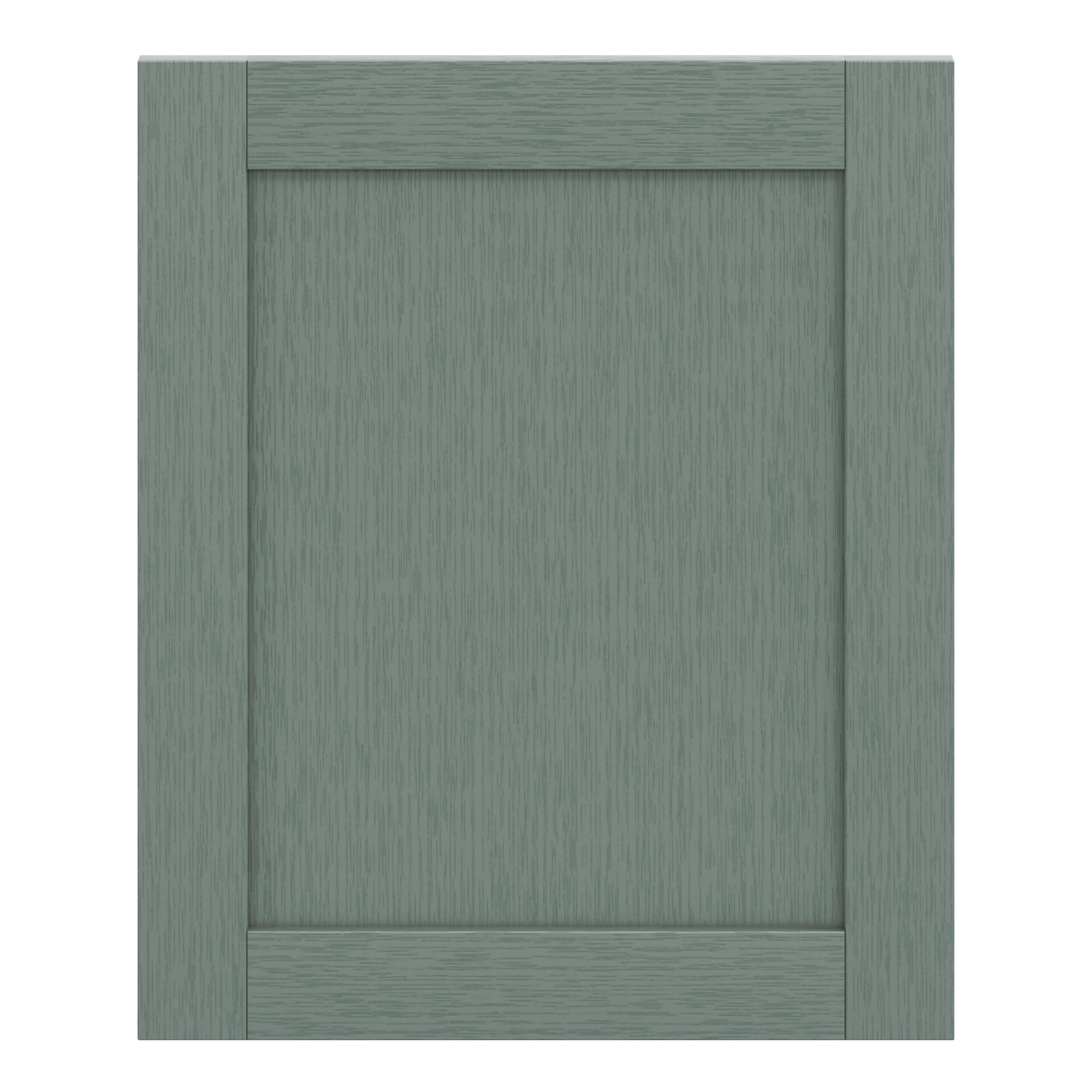 GoodHome Alpinia Matt reed green wood effect Shaker Highline Cabinet door (W)600mm (H)715mm (T)18mm