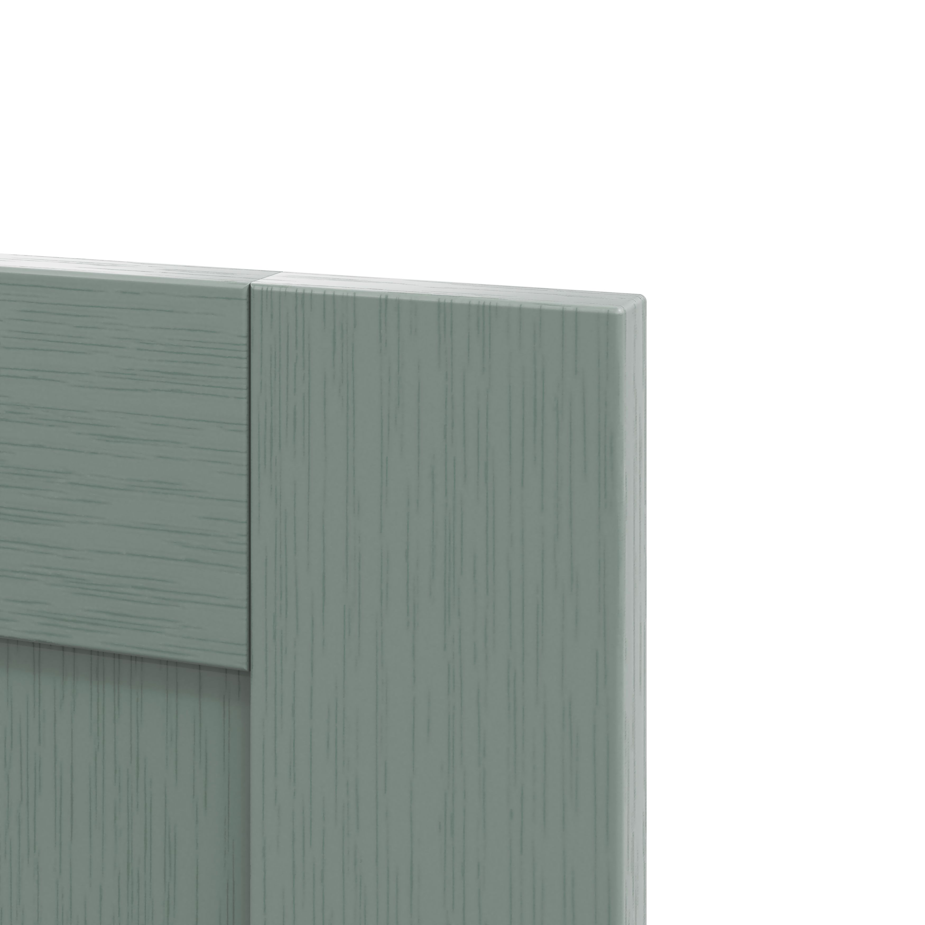GoodHome Alpinia Matt reed green wood effect Shaker Tall wall Cabinet door (W)300mm (H)895mm (T)18mm