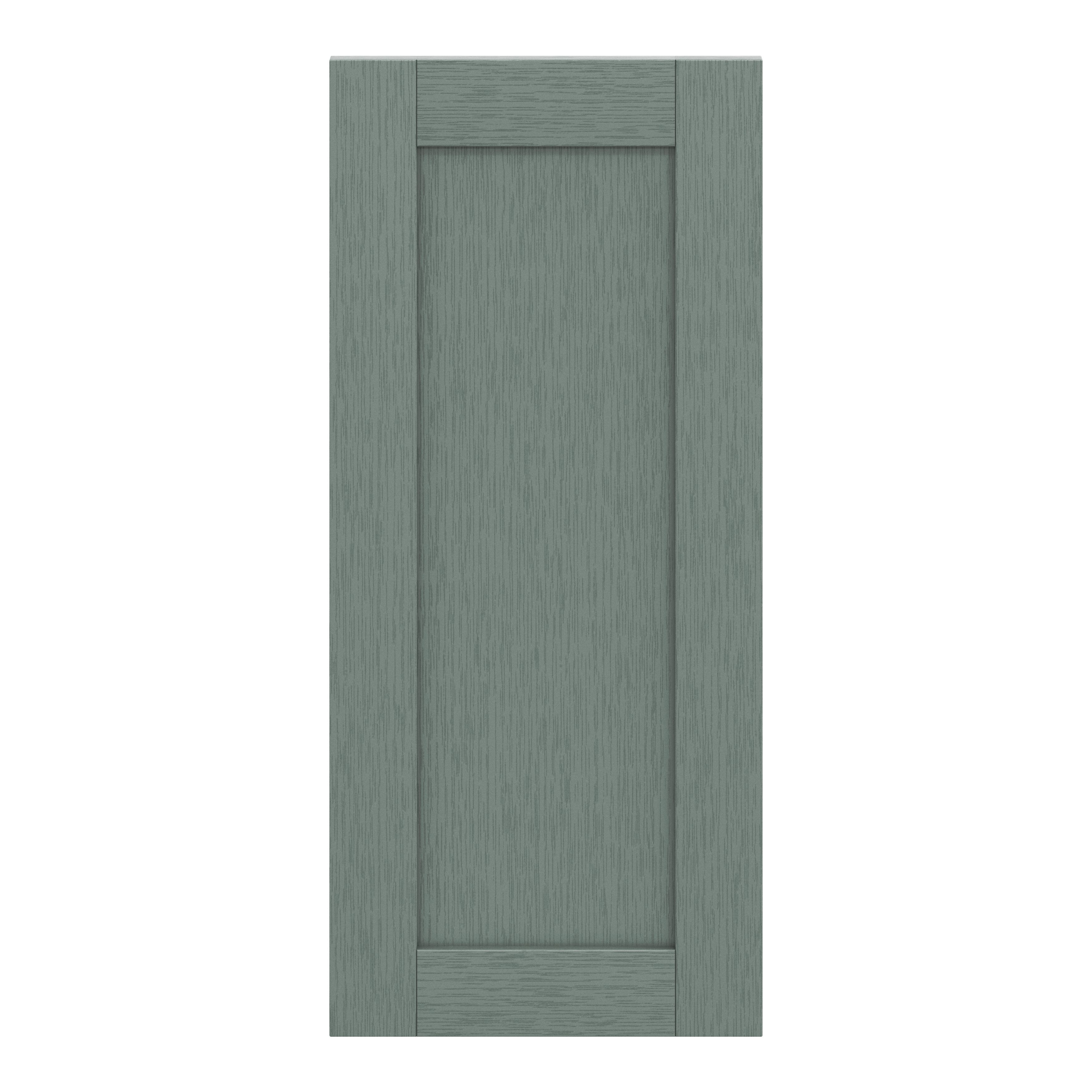 GoodHome Alpinia Matt reed green wood effect Shaker Tall wall Cabinet door (W)400mm (H)895mm (T)18mm