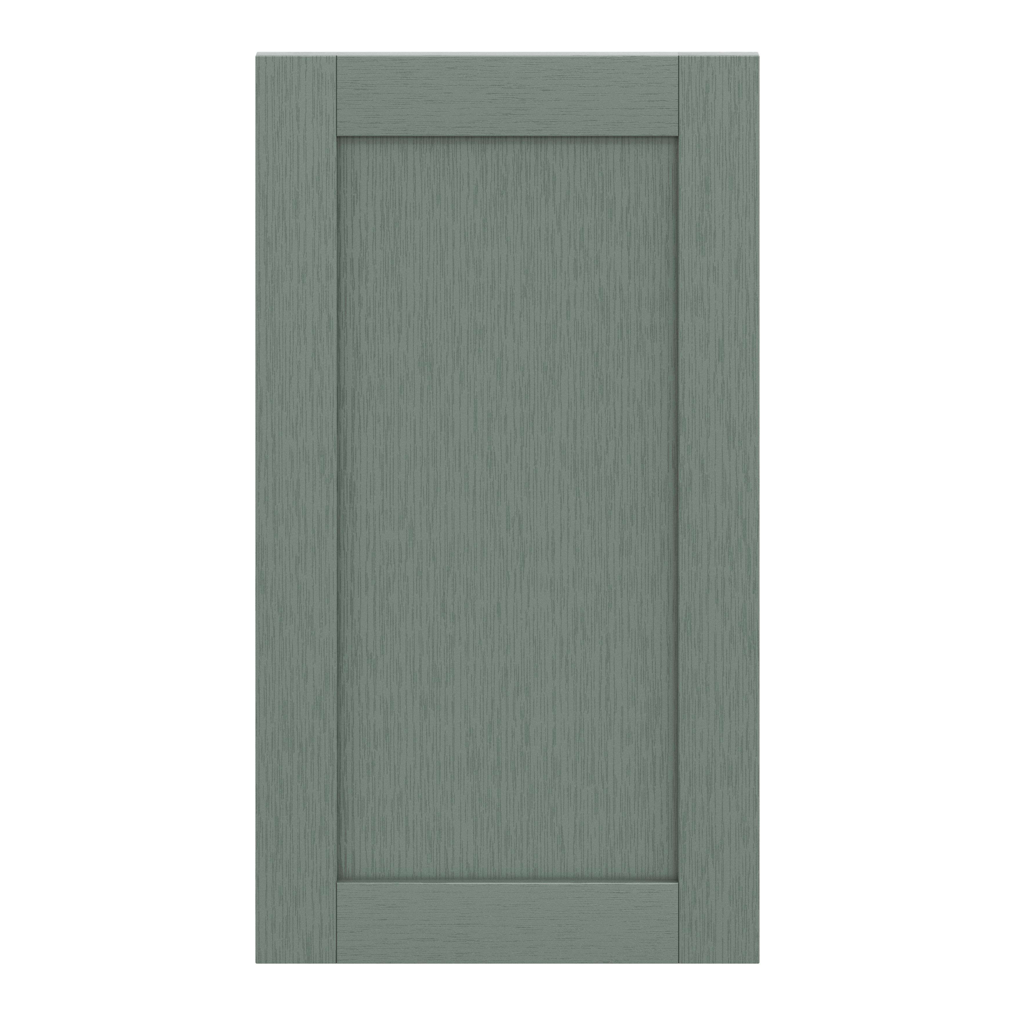 GoodHome Alpinia Matt reed green wood effect Shaker Tall wall Cabinet door (W)500mm (H)895mm (T)18mm
