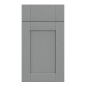 GoodHome Alpinia Matt Slate Grey Painted Wood Effect Shaker Drawerline door & drawer front, (W)400mm (H)715mm (T)18mm