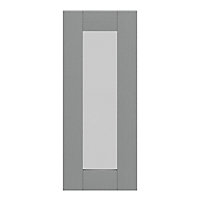 GoodHome Alpinia Matt Slate Grey Painted Wood Effect Shaker Glazed Cabinet door (W)300mm (H)715mm (T)18mm