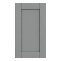 GoodHome Alpinia Matt Slate Grey Painted Wood Effect Shaker Highline Cabinet door (W)400mm (H)715mm (T)18mm