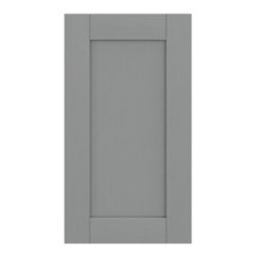 GoodHome Alpinia Matt Slate Grey Painted Wood Effect Shaker Highline Cabinet door (W)400mm (H)715mm (T)18mm