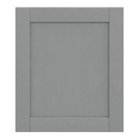 GoodHome Alpinia Matt Slate Grey Painted Wood Effect Shaker Matt slate grey wood effect Appliance Cabinet door (W)600mm (H)687mm (T)18mm