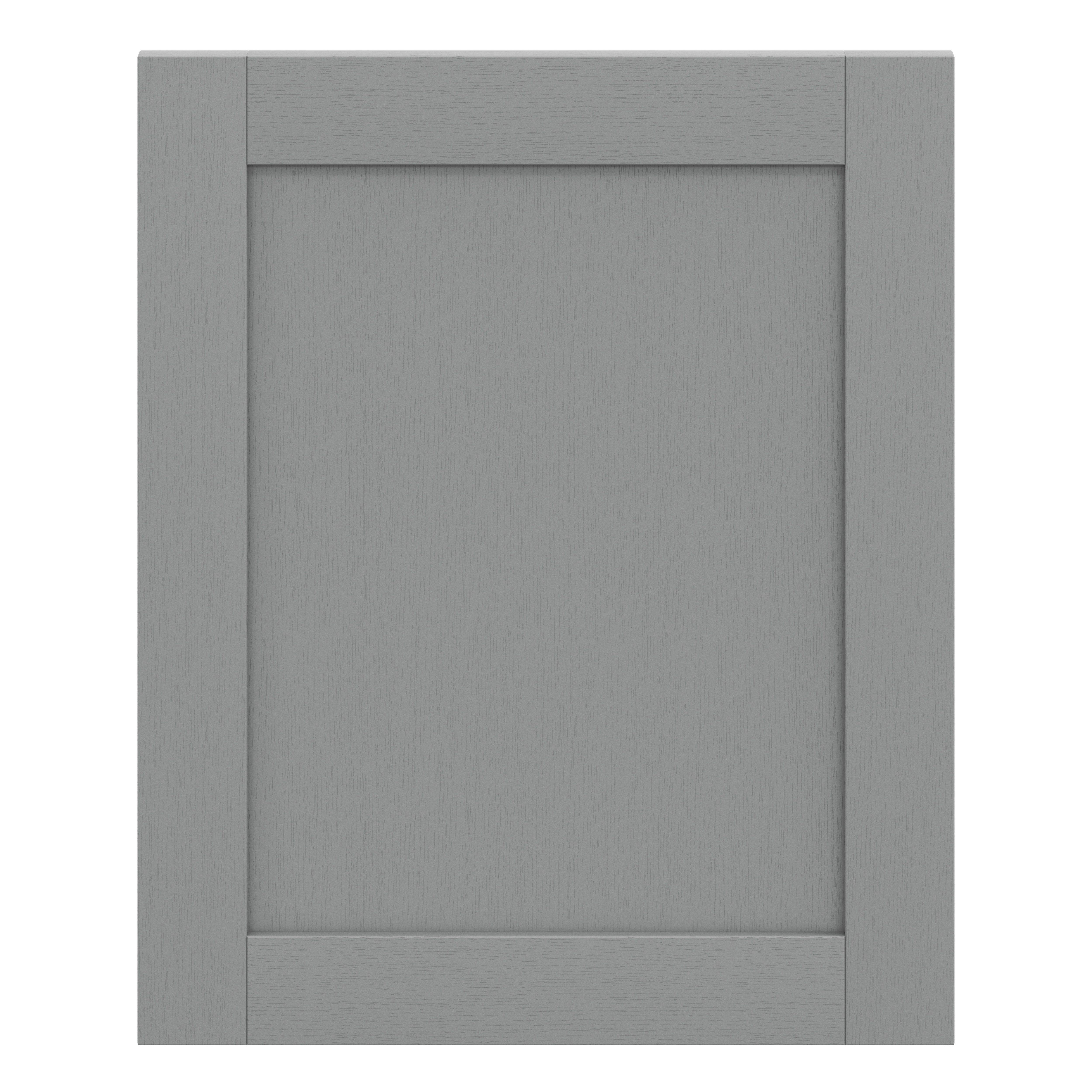 GoodHome Alpinia Matt Slate Grey Painted Wood Effect Shaker Matt slate grey wood effect Tall appliance Cabinet door (W)600mm (H)723mm (T)18mm