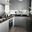 GoodHome Alpinia Matt Slate Grey Painted Wood Effect Shaker Tall appliance Cabinet door (W)600mm (H)806mm (T)18mm