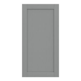 GoodHome Alpinia Matt Slate Grey Painted Wood Effect Shaker Tall larder Cabinet door (W)600mm (H)1181mm (T)18mm