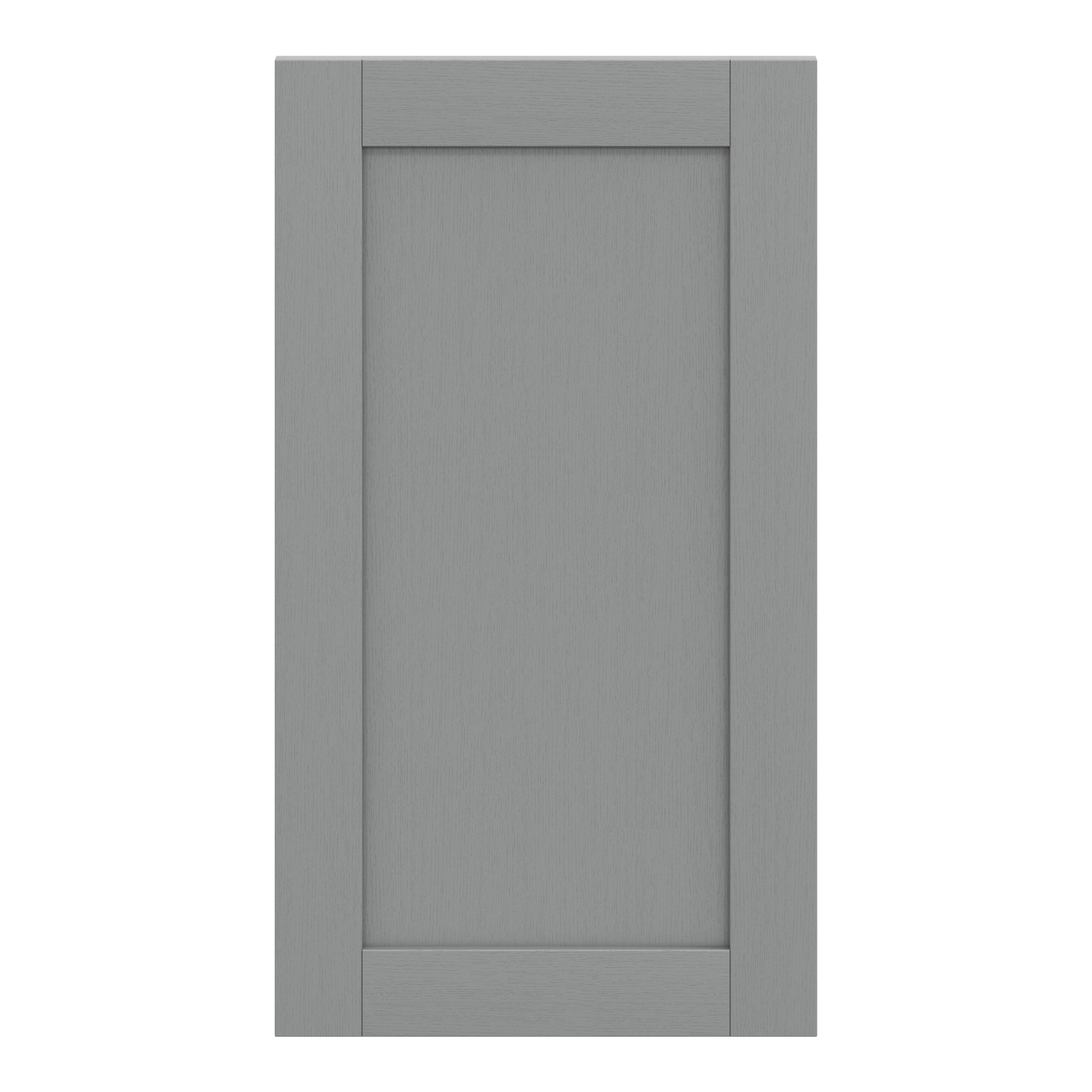 GoodHome Alpinia Matt Slate Grey Painted Wood Effect Shaker Tall wall Cabinet door (W)500mm (H)895mm (T)18mm