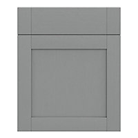 GoodHome Alpinia Matt slate grey wood effect Drawerline door & drawer front, (W)600mm (H)715mm (T)18mm