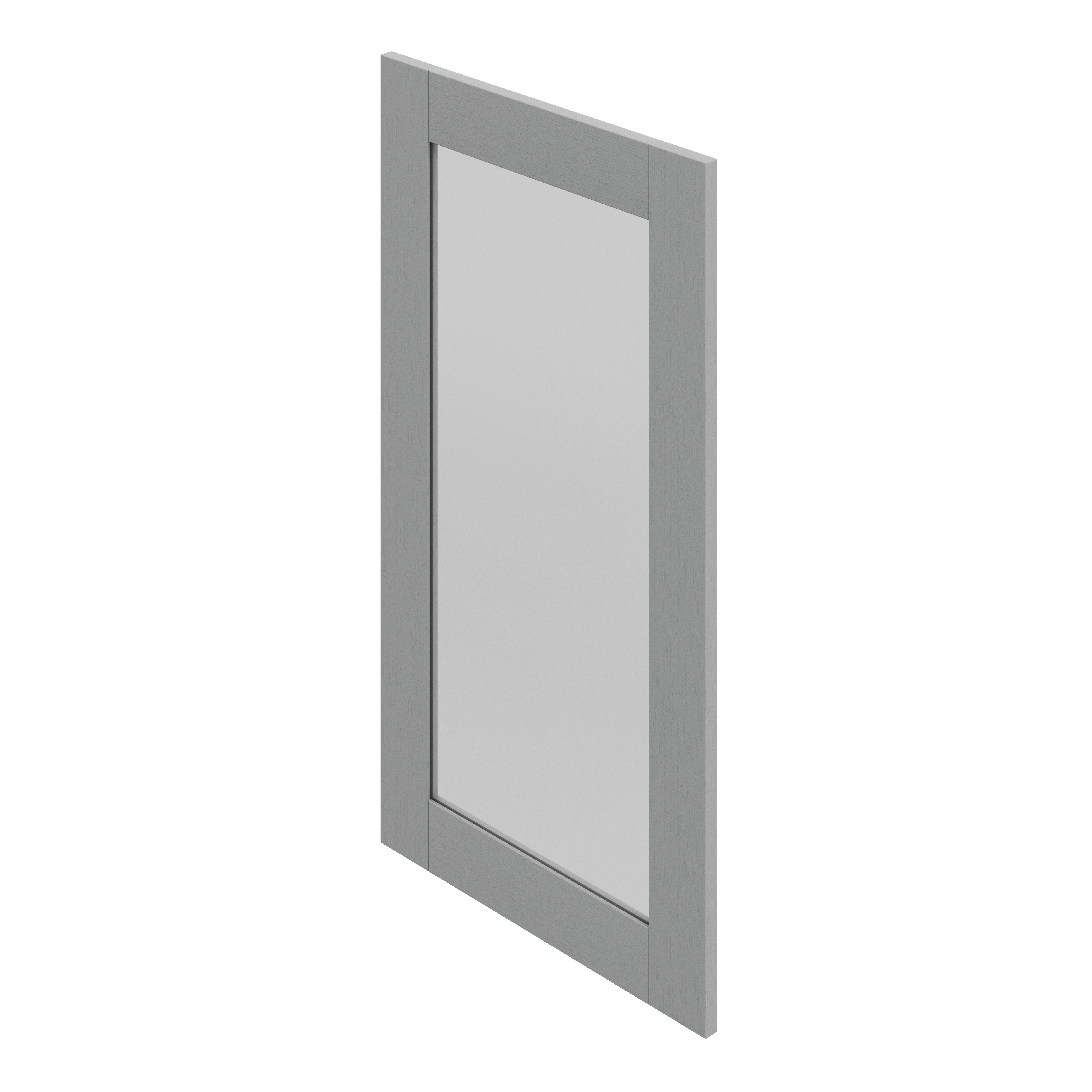 GoodHome Alpinia Matt slate grey wood effect Shaker Glazed Tall glazed Cabinet door (W)500mm (H)895mm (T)18mm